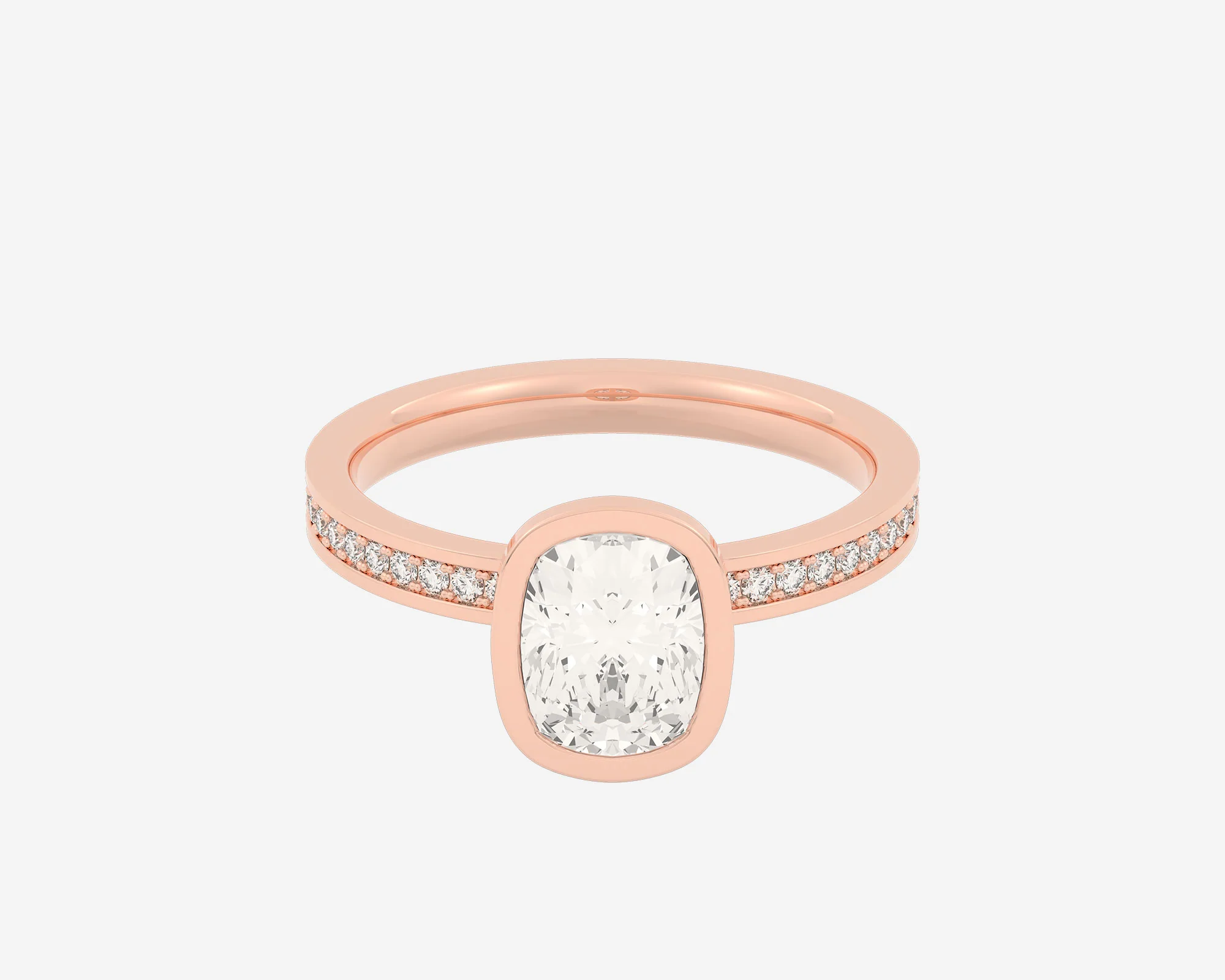 The Channel Eternity Bezel Solitaire — Elongated Cushion - Image 3