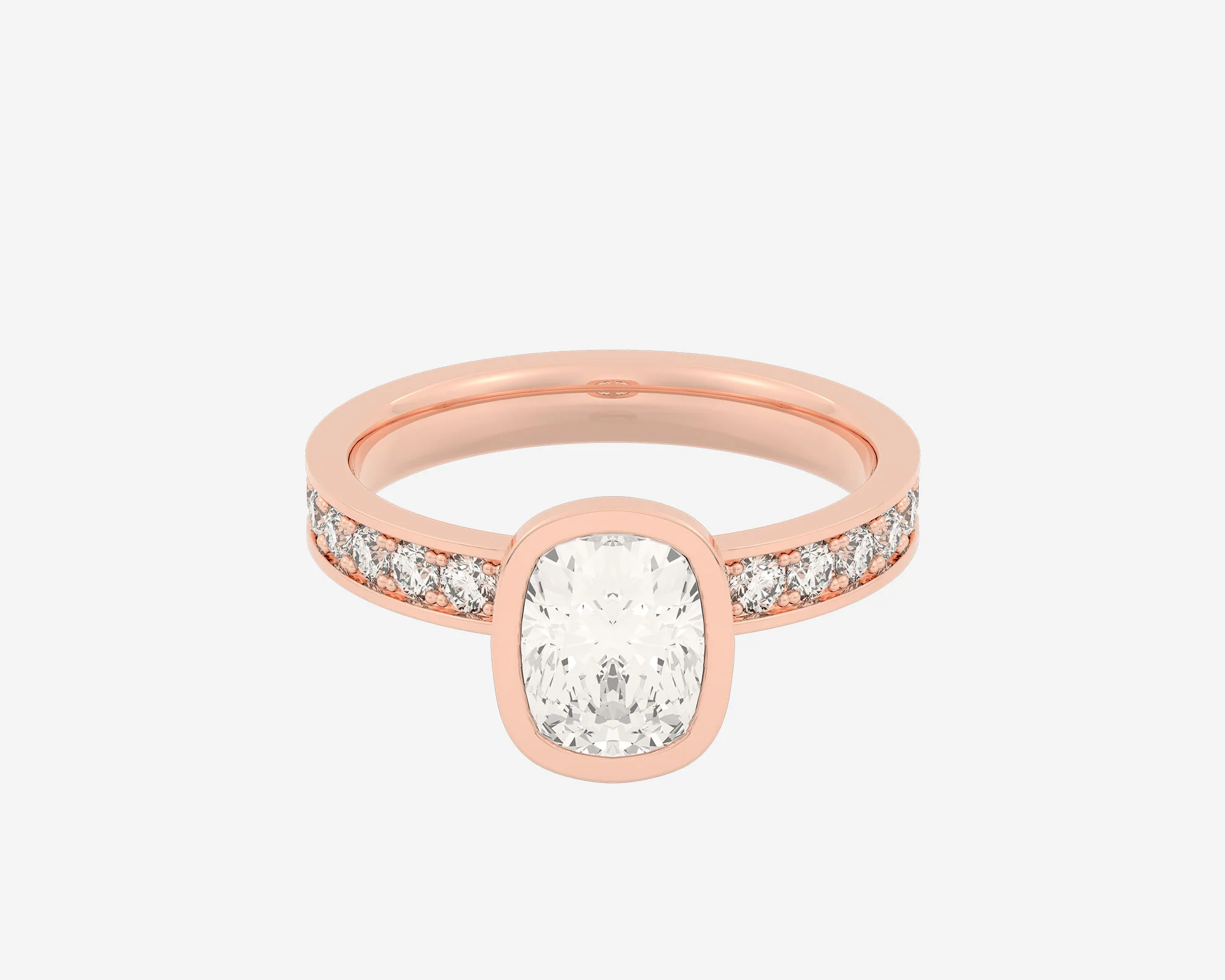 The Channel Eternity Bezel Solitaire — Elongated Cushion - Image 4