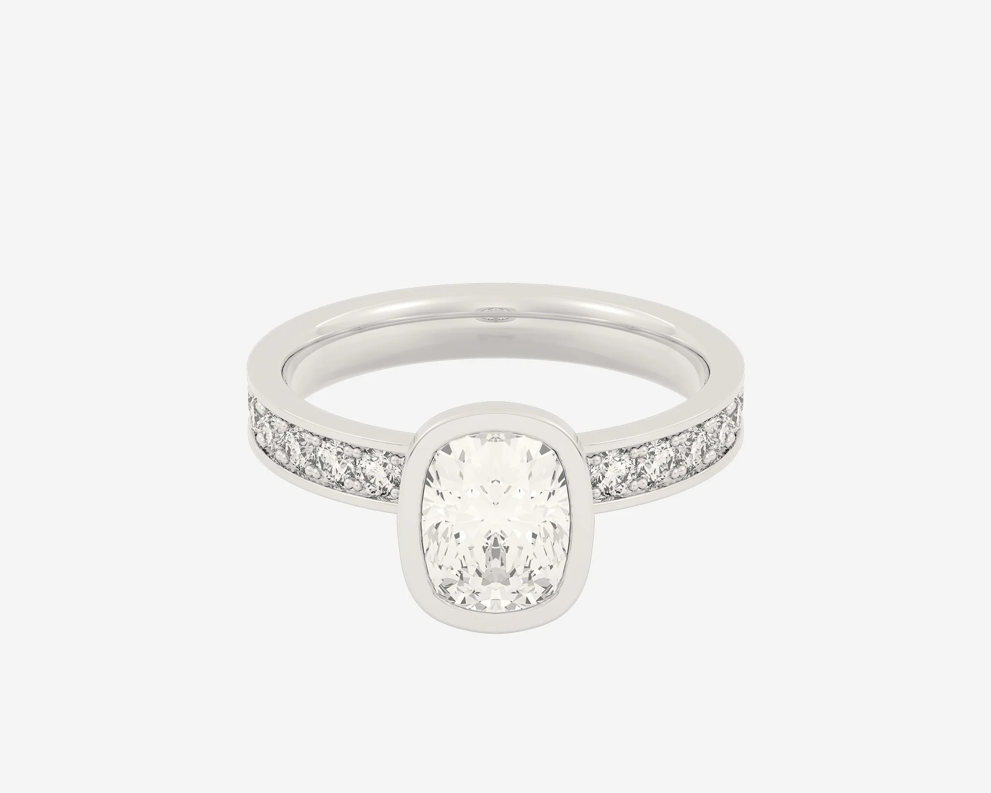 The Channel Eternity Bezel Solitaire — Elongated Cushion - Image 5