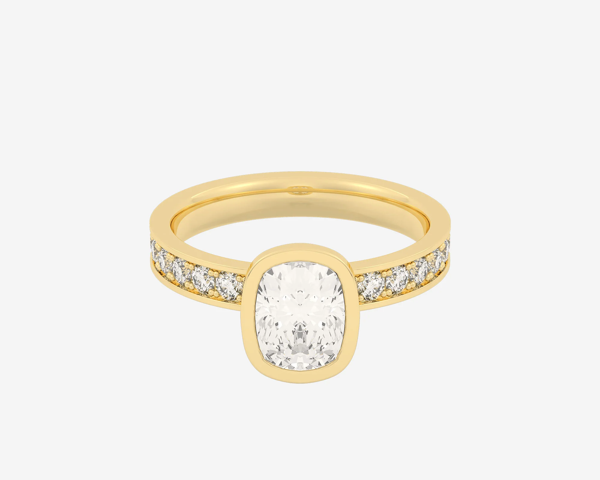 The Channel Eternity Bezel Solitaire — Elongated Cushion - Image 6