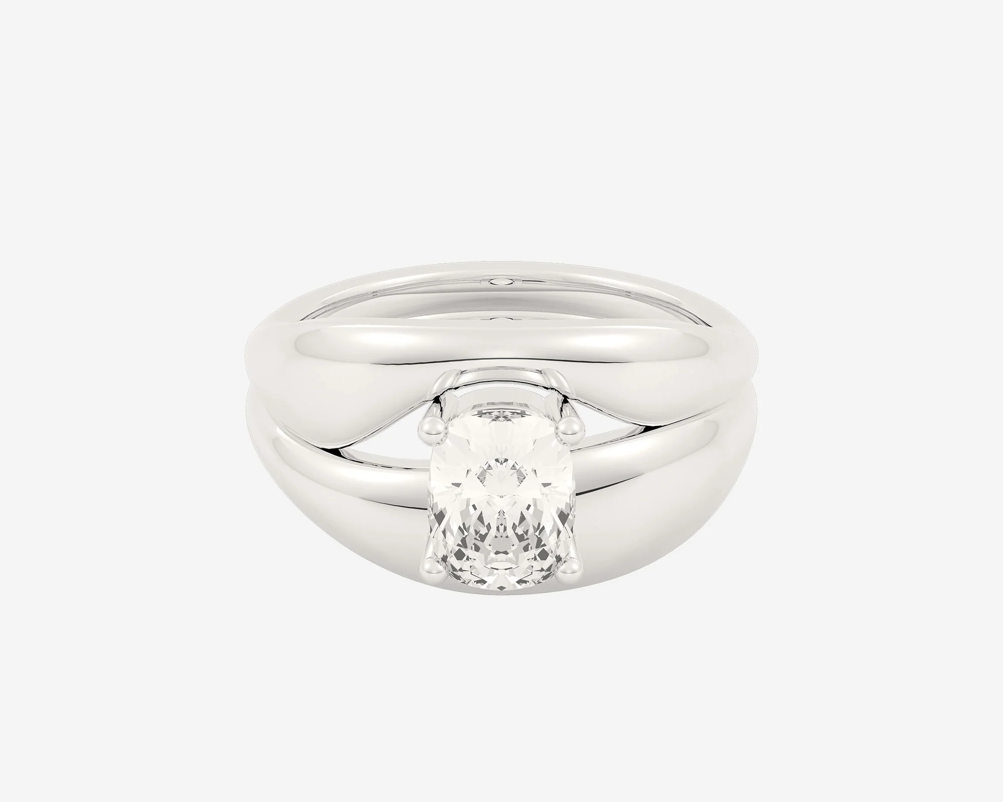 The Embrace Solitaire Set — Elongated Cushion - Image 2