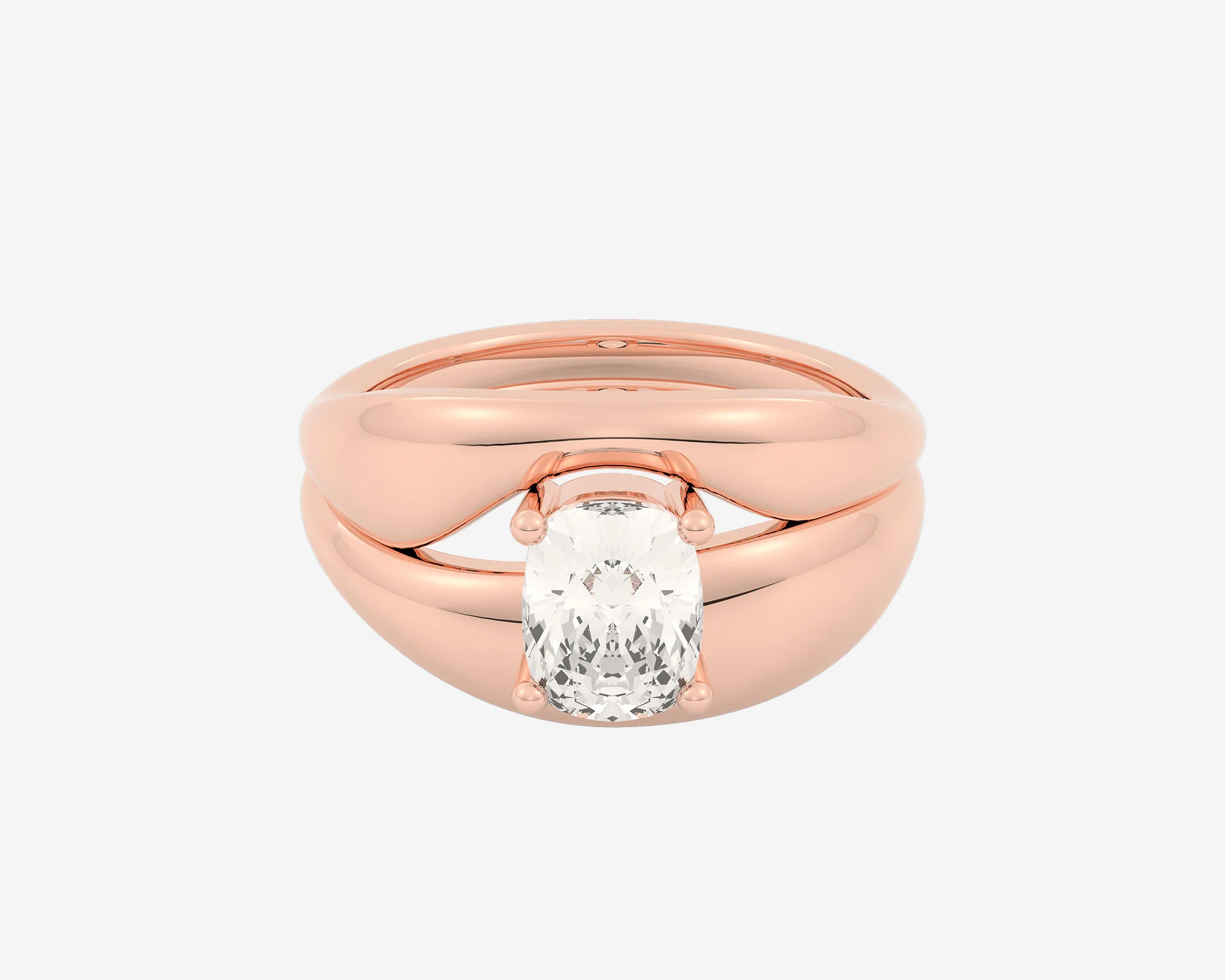 The Embrace Solitaire Set — Elongated Cushion - Image 3