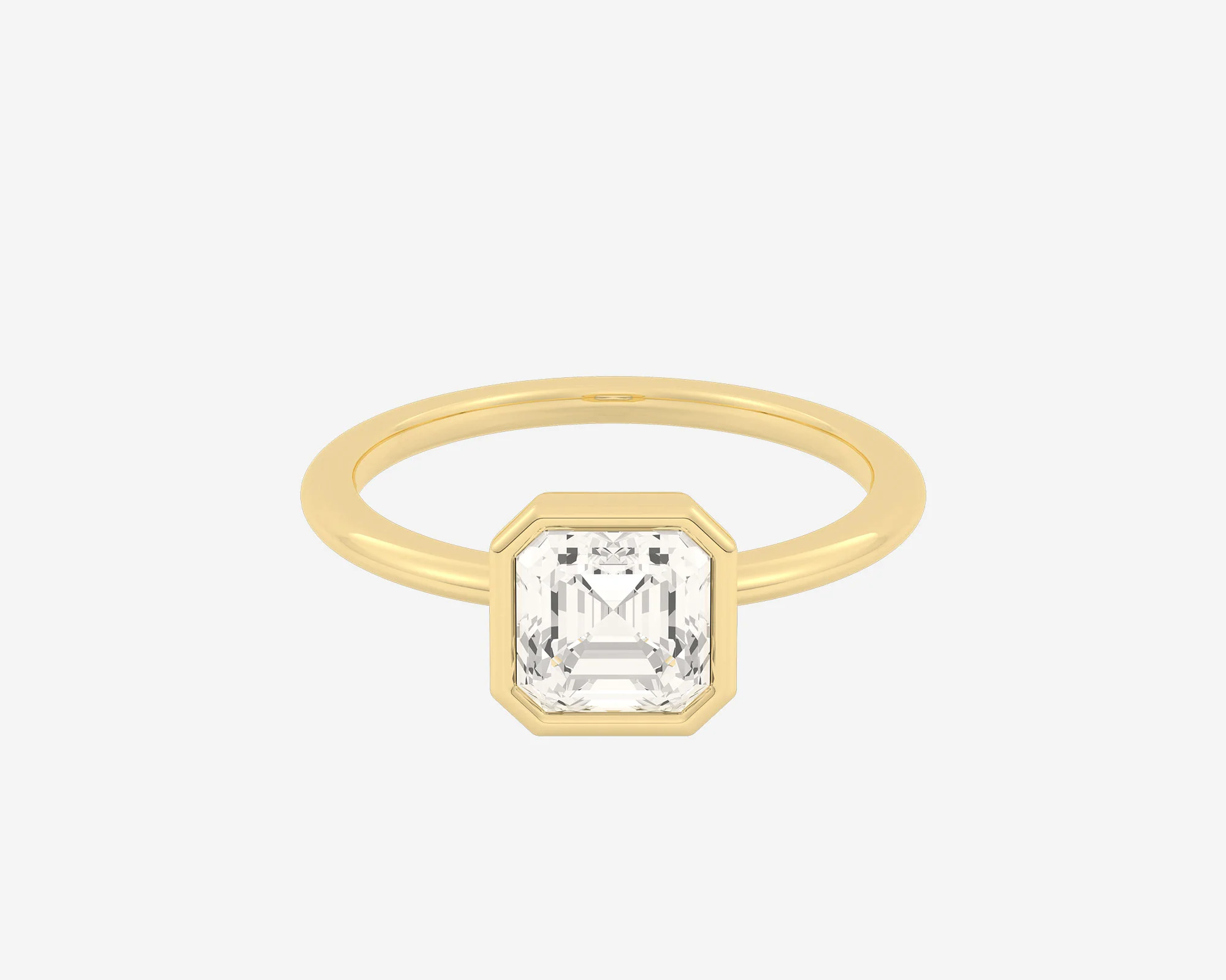 The Low Set Bezel Solitaire — Asscher