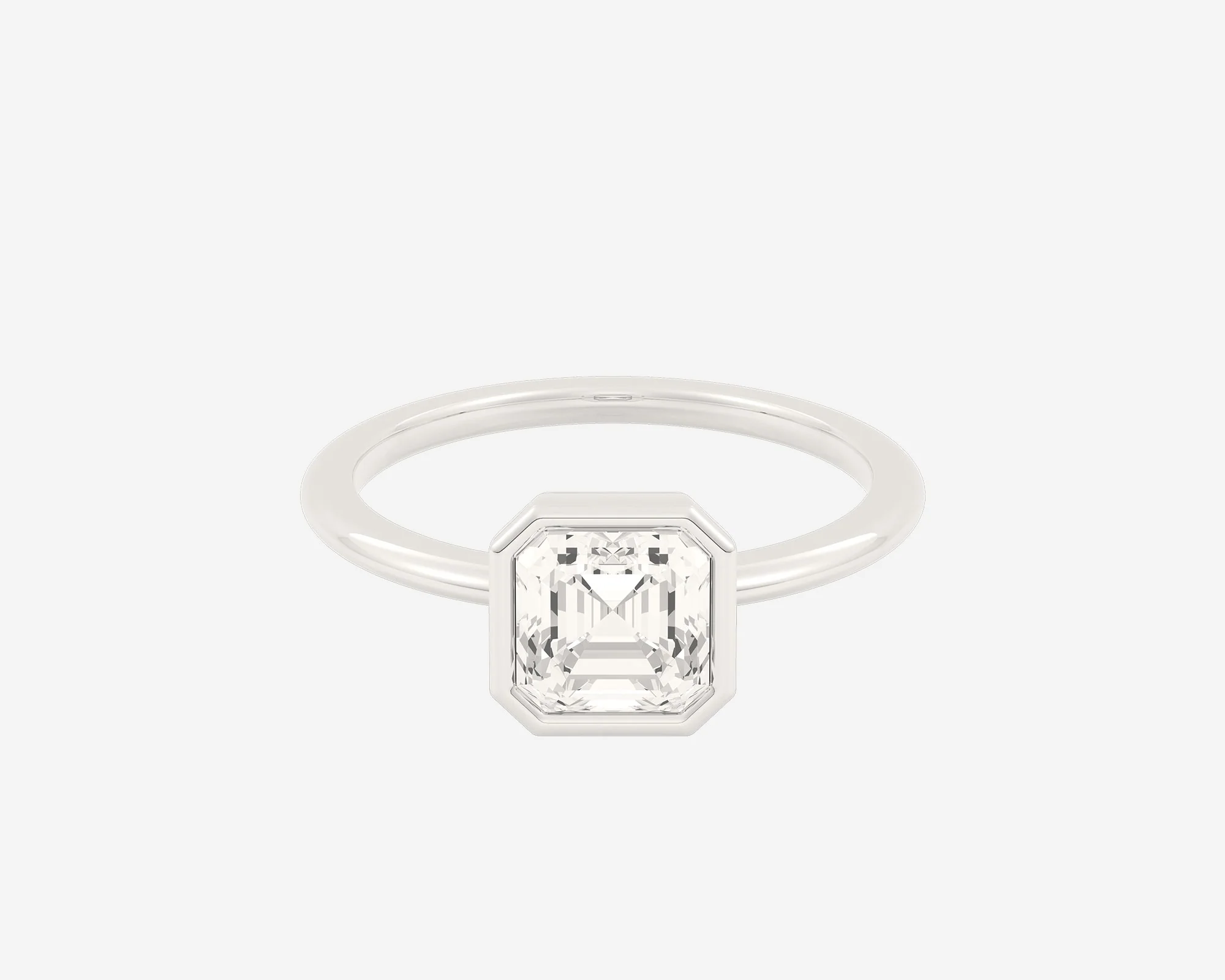 The Low Set Bezel Solitaire — Asscher - Image 2