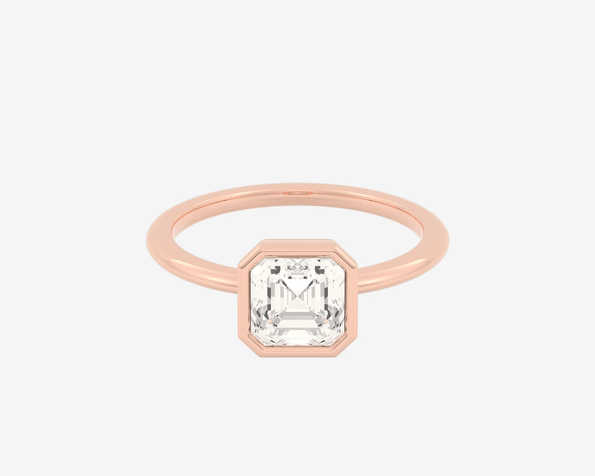 The Low Set Bezel Solitaire — Asscher - Image 3