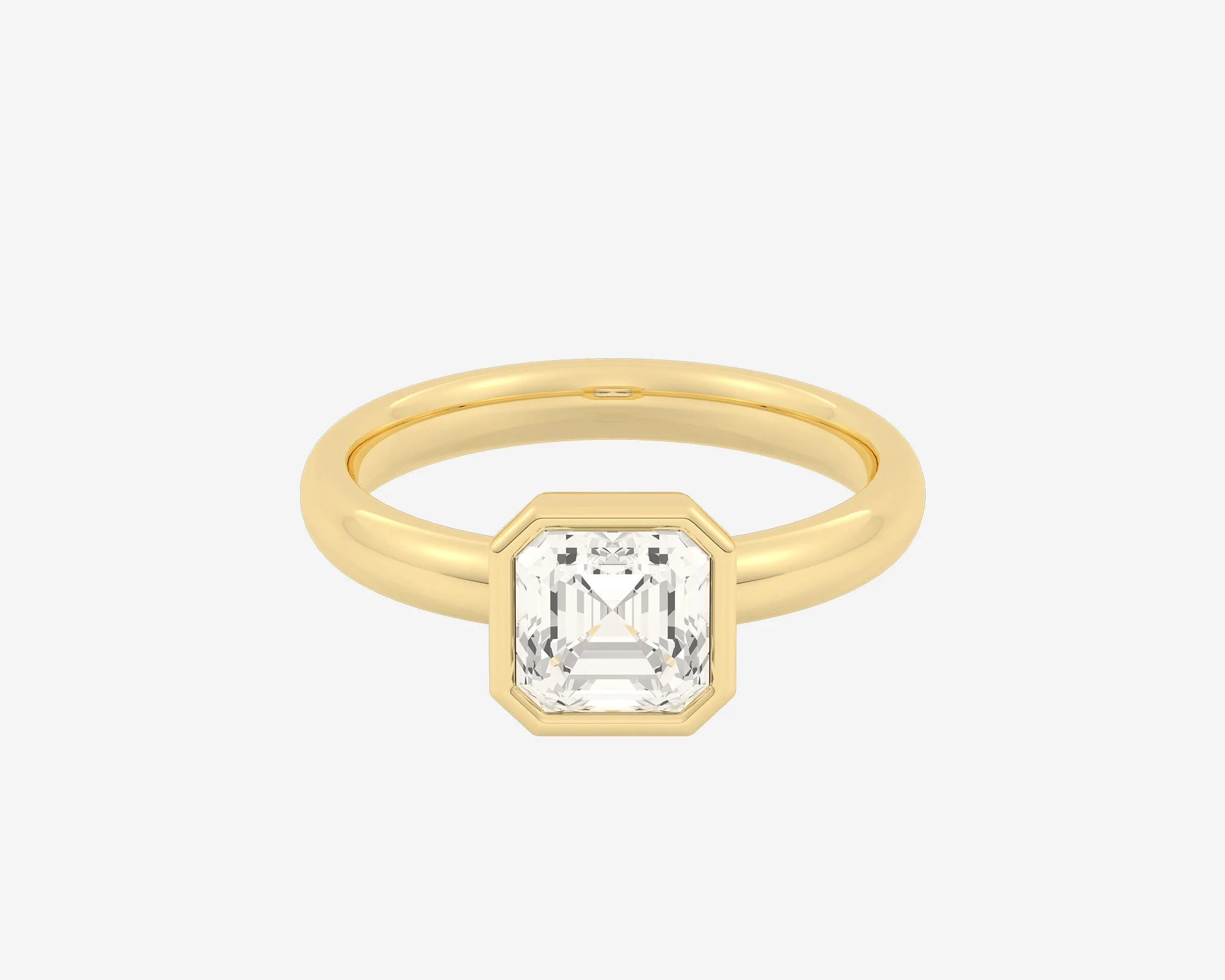 The Low Set Bezel Solitaire — Asscher - Image 4