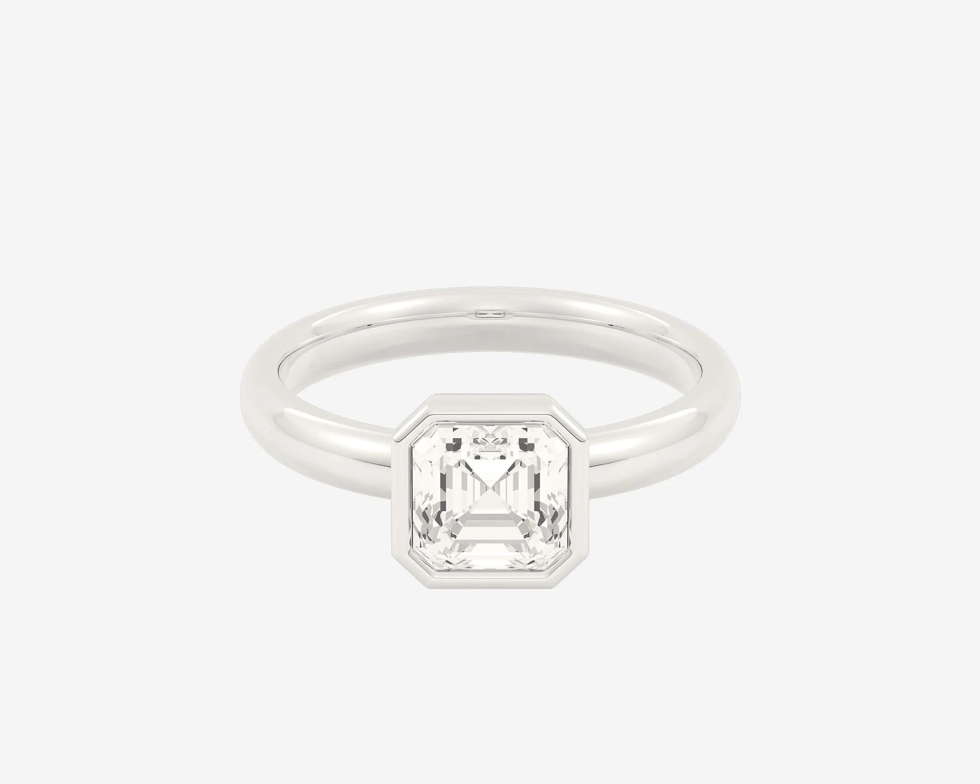 The Low Set Bezel Solitaire — Asscher - Image 5