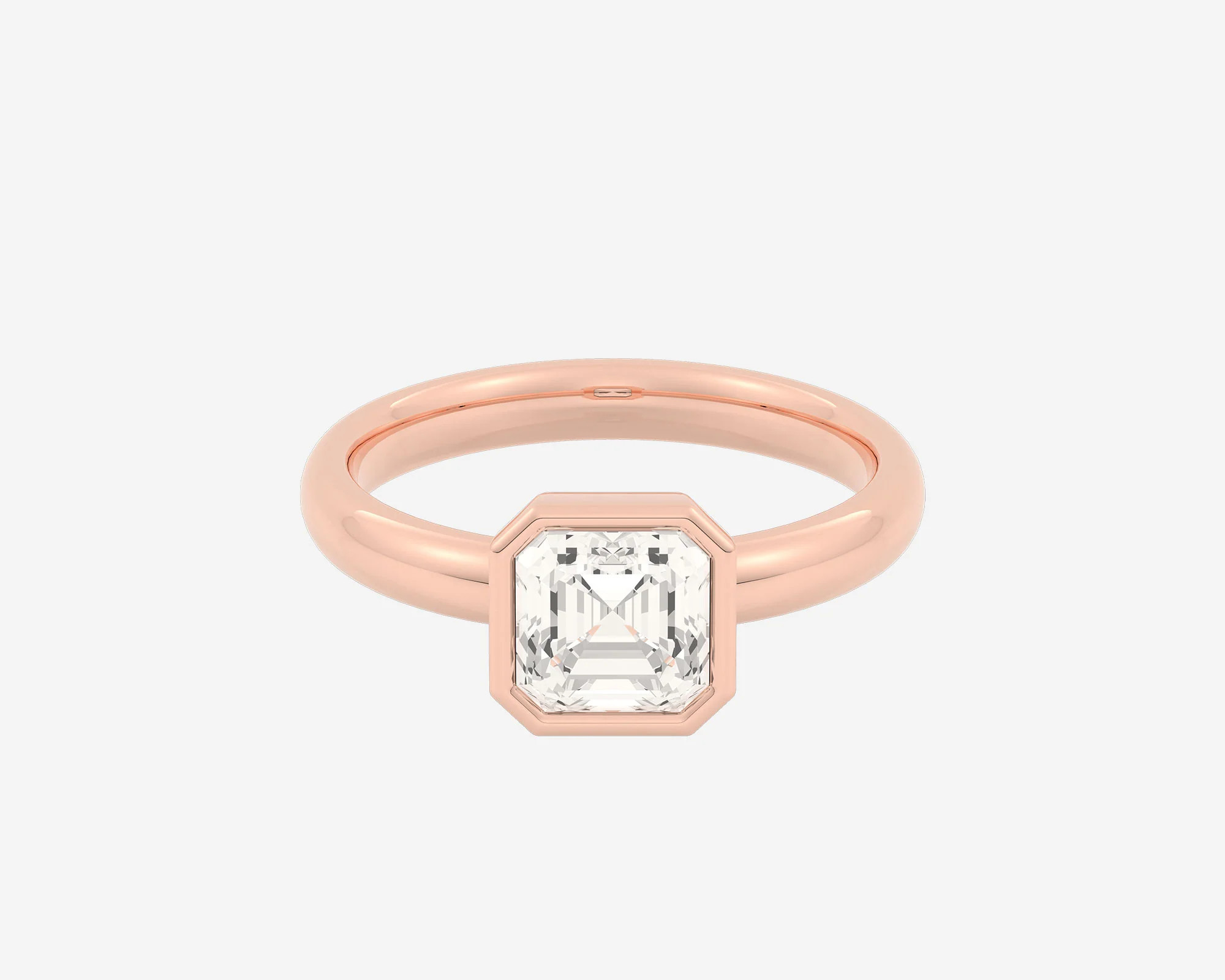 The Low Set Bezel Solitaire — Asscher - Image 6