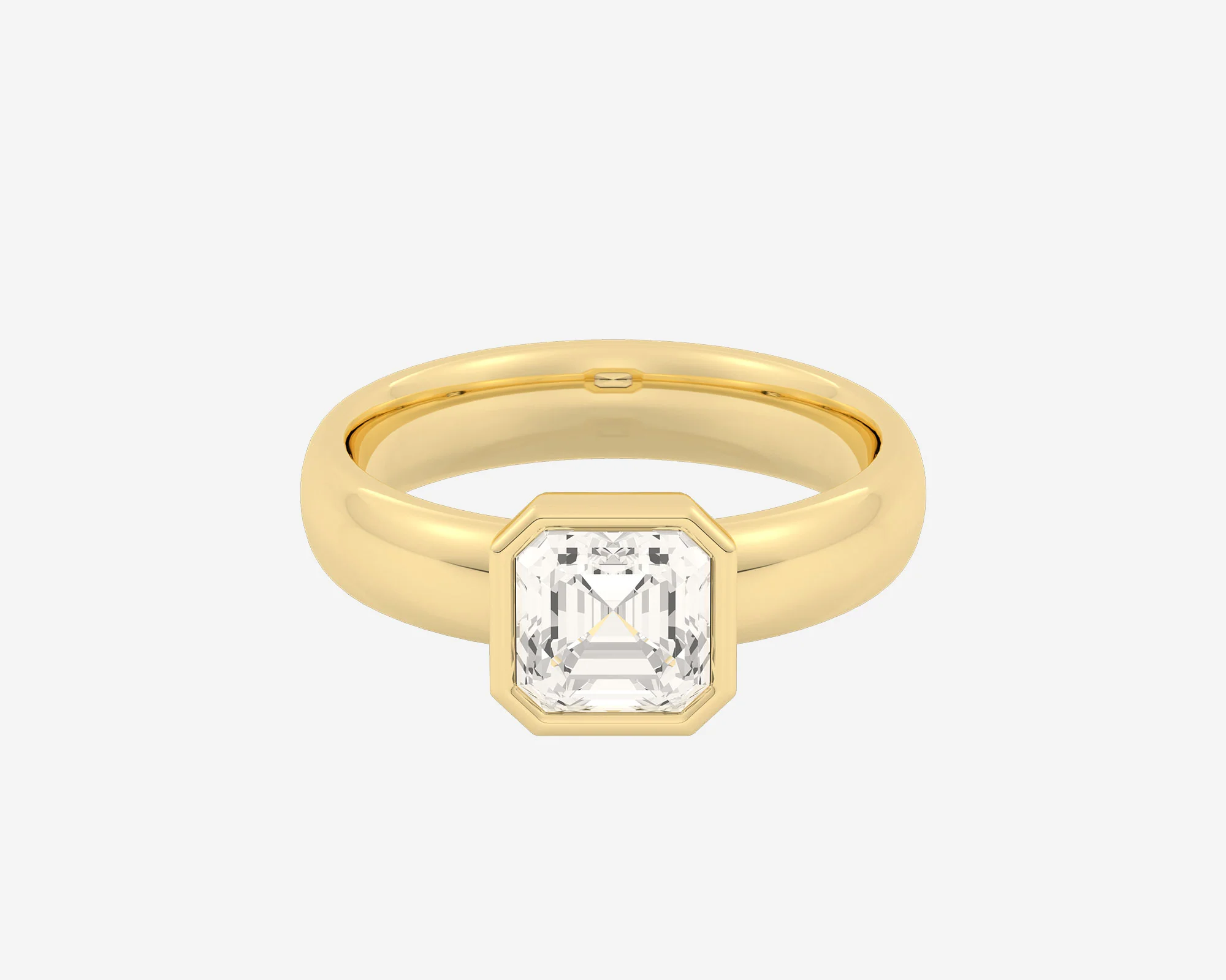 The Low Set Bezel Solitaire — Asscher - Image 7