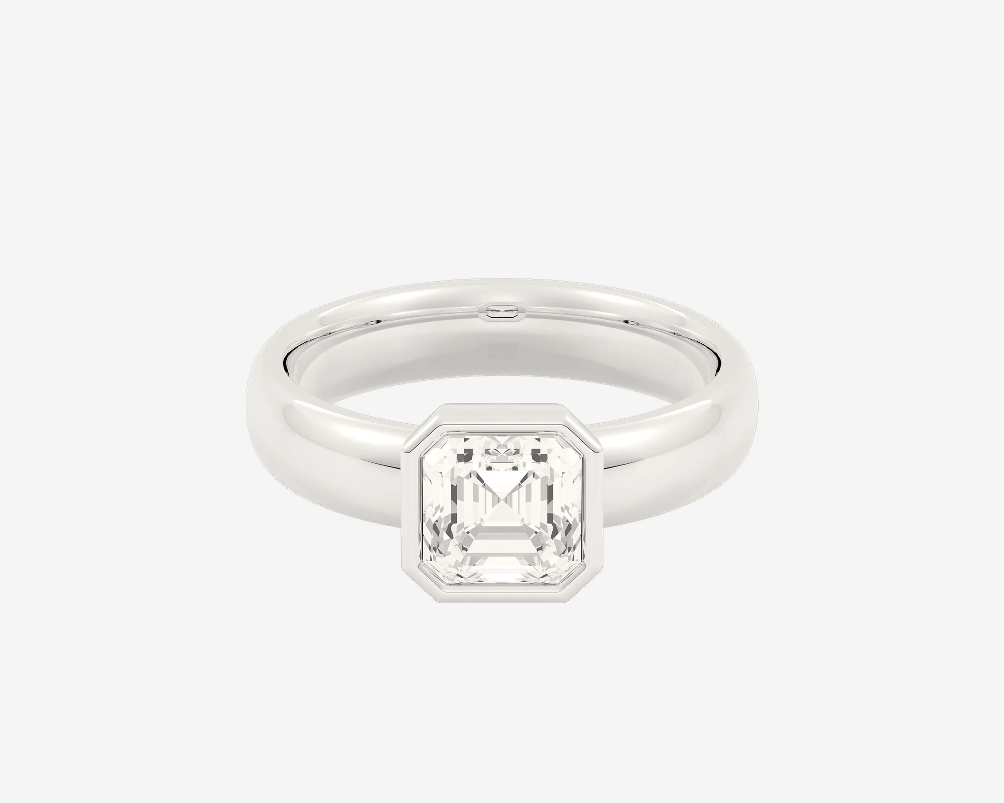 The Low Set Bezel Solitaire — Asscher - Image 8