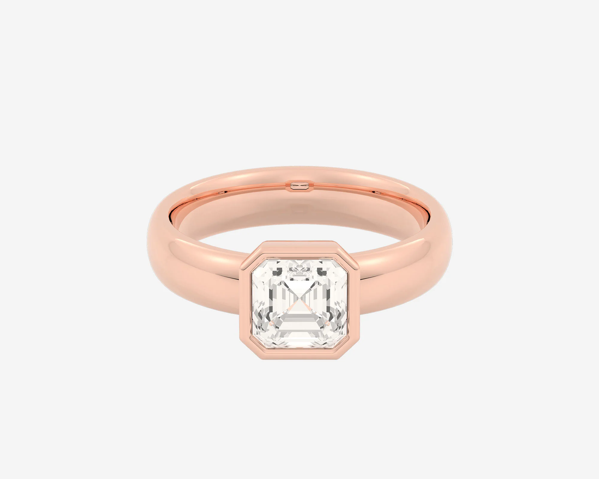 The Low Set Bezel Solitaire — Asscher - Image 9
