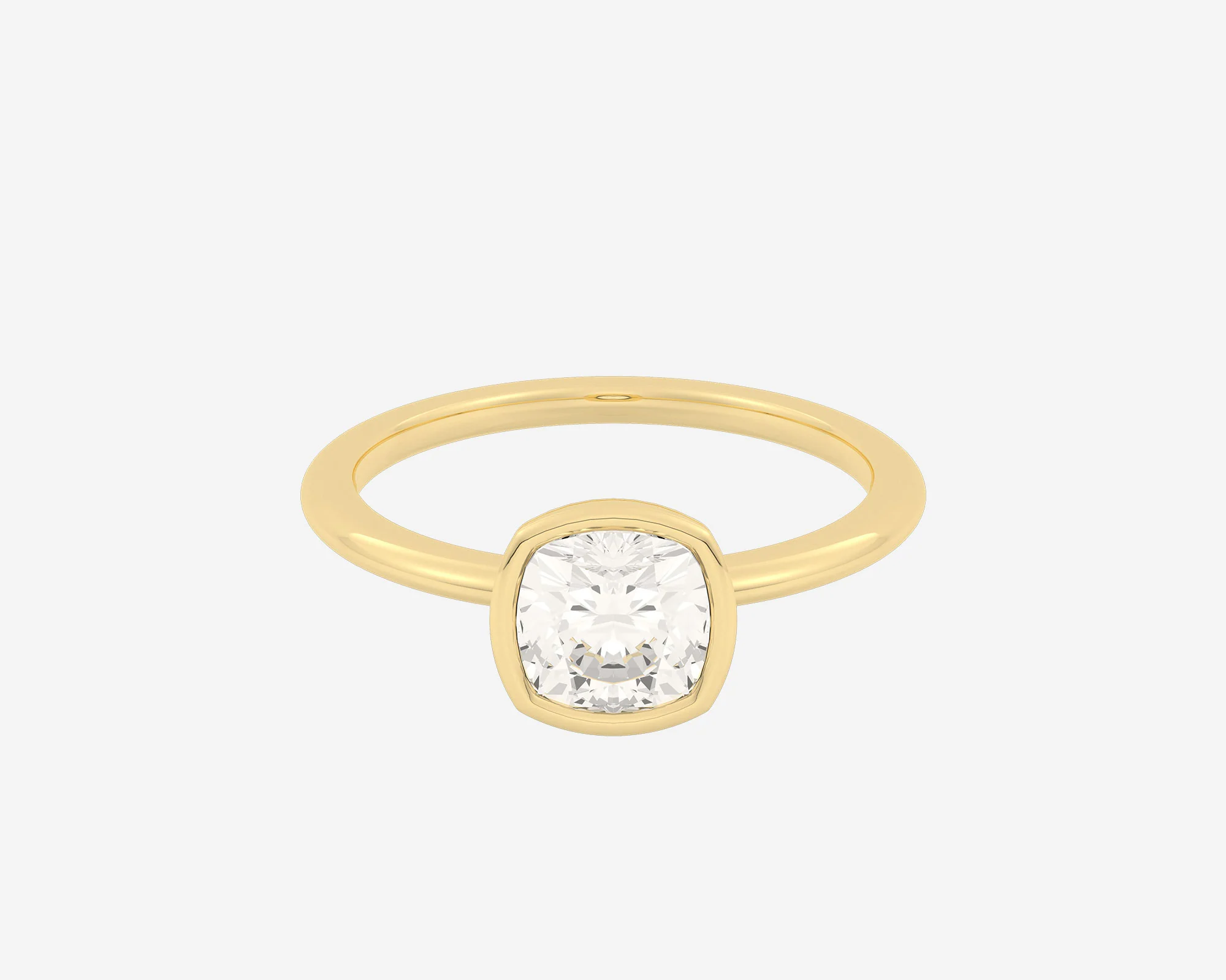The Low Set Bezel Solitaire — Cushion