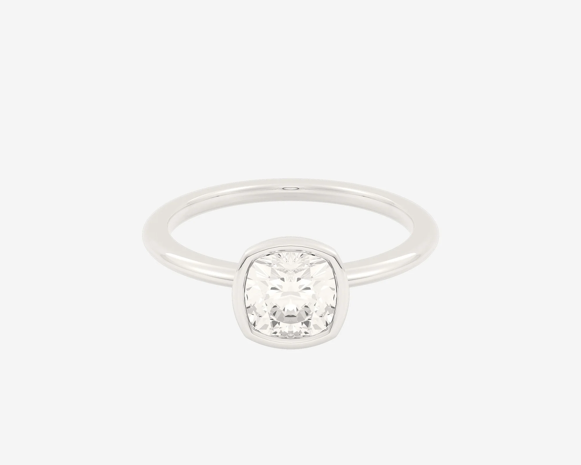 The Low Set Bezel Solitaire — Cushion - Image 2