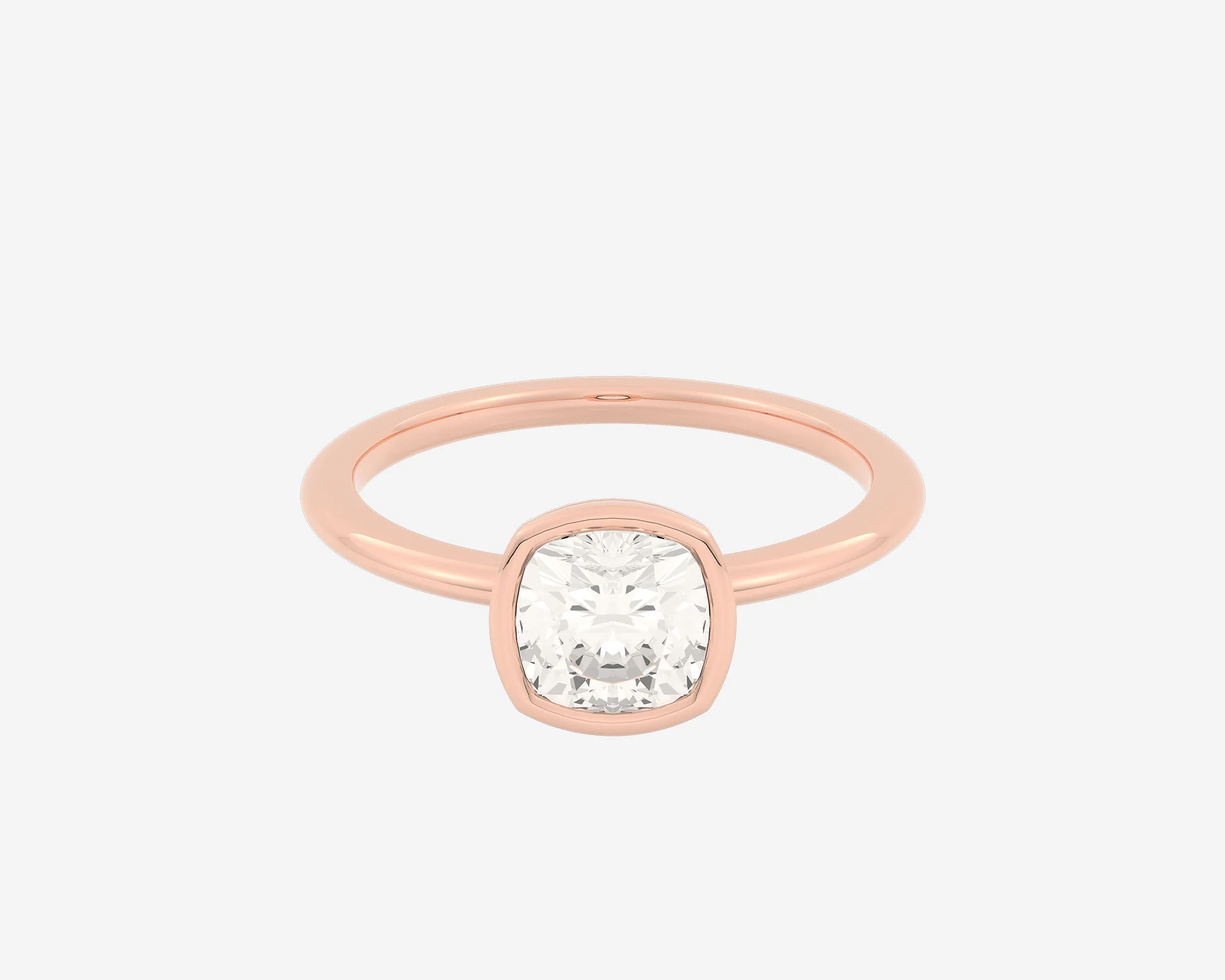 The Low Set Bezel Solitaire — Cushion - Image 3