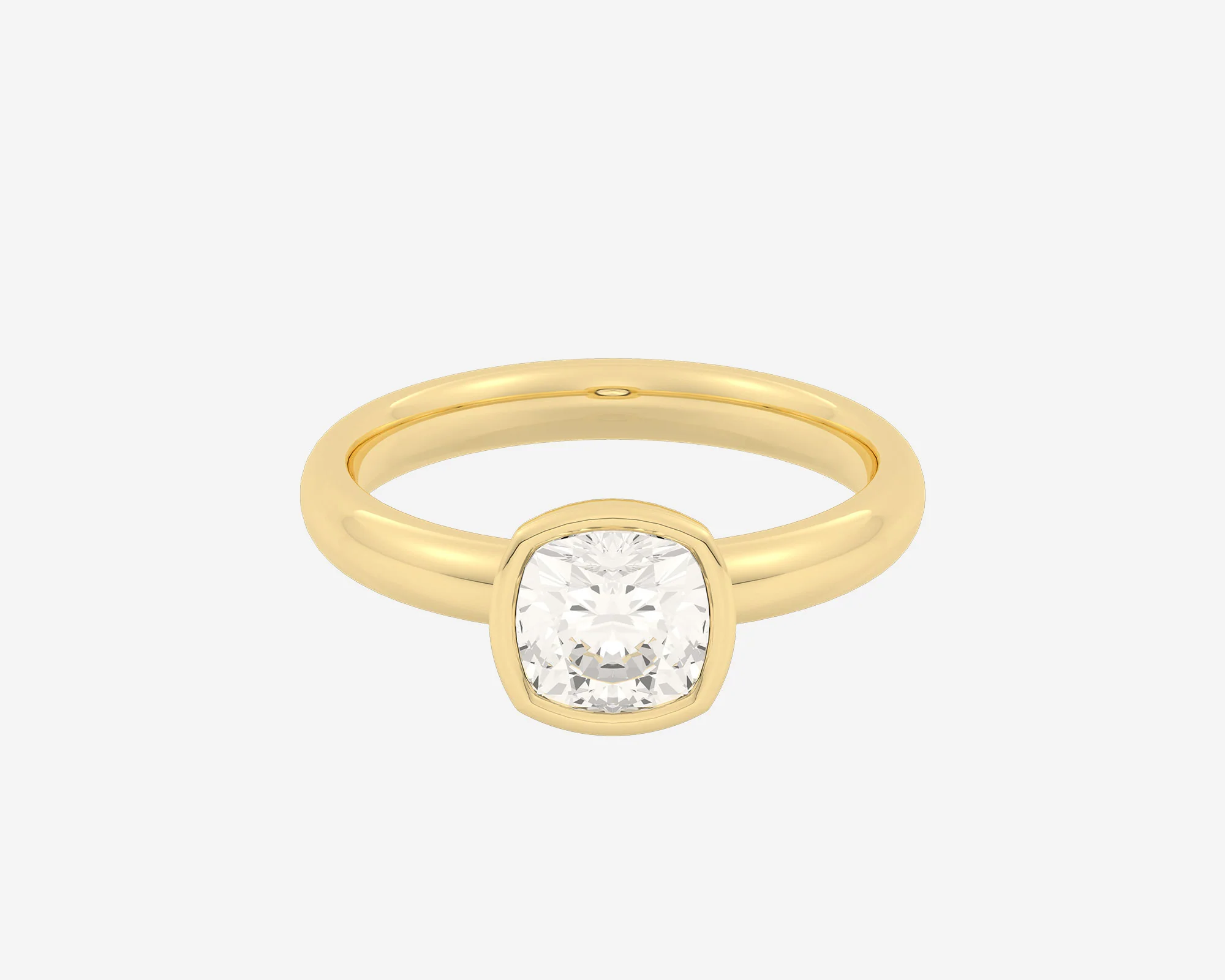 The Low Set Bezel Solitaire — Cushion - Image 4