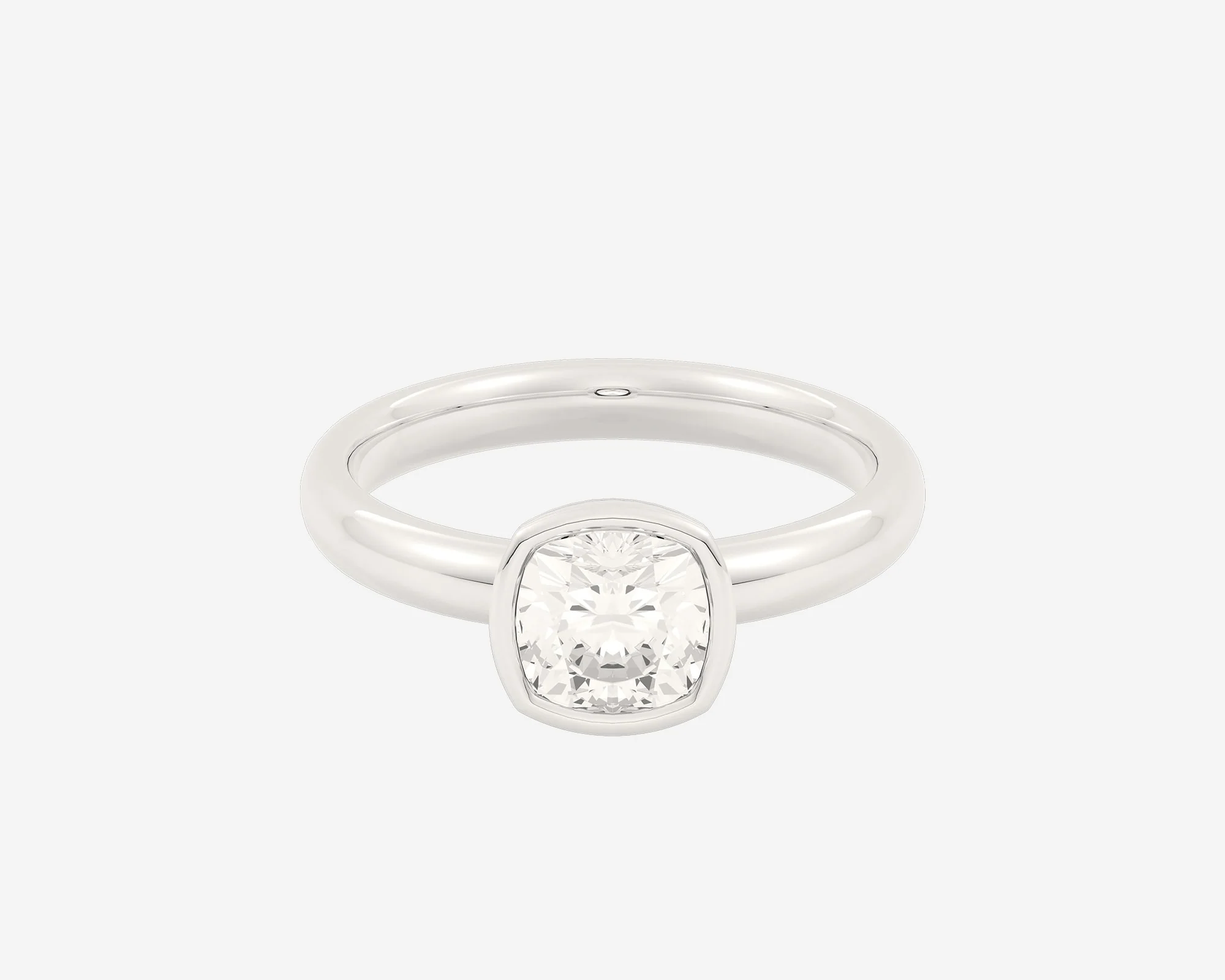 The Low Set Bezel Solitaire — Cushion - Image 5