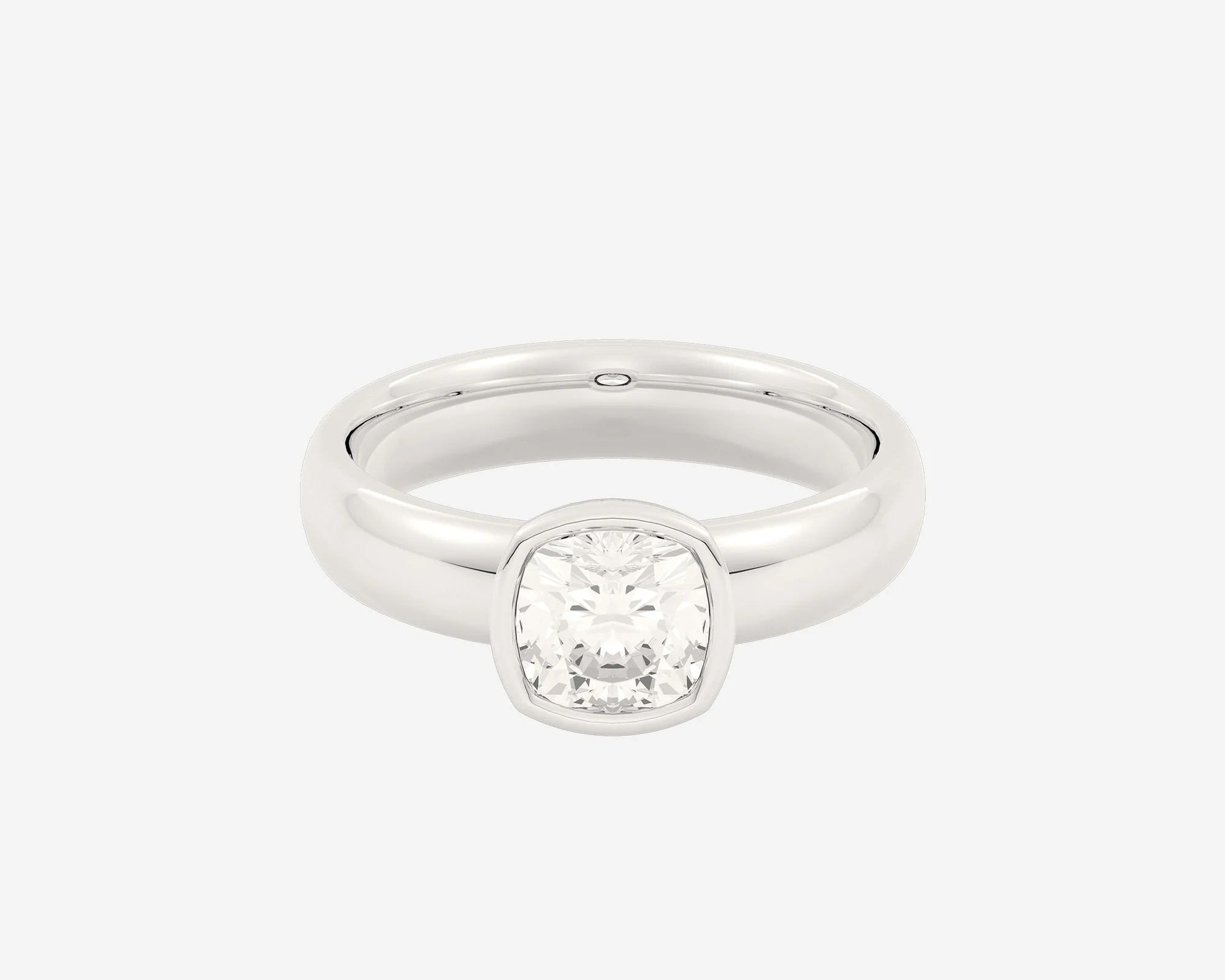The Low Set Bezel Solitaire — Cushion - Image 7