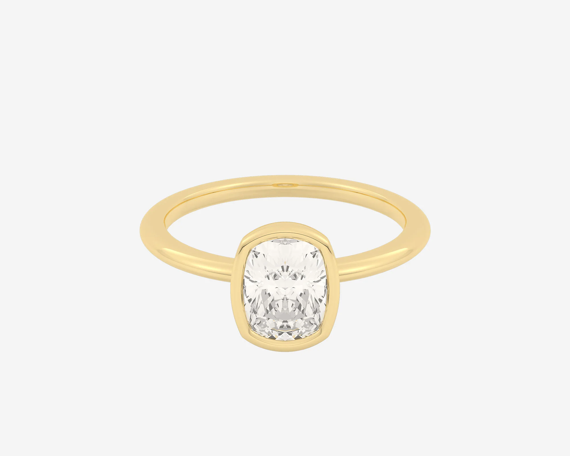 The Low Set Bezel Solitaire — Elongated Cushion