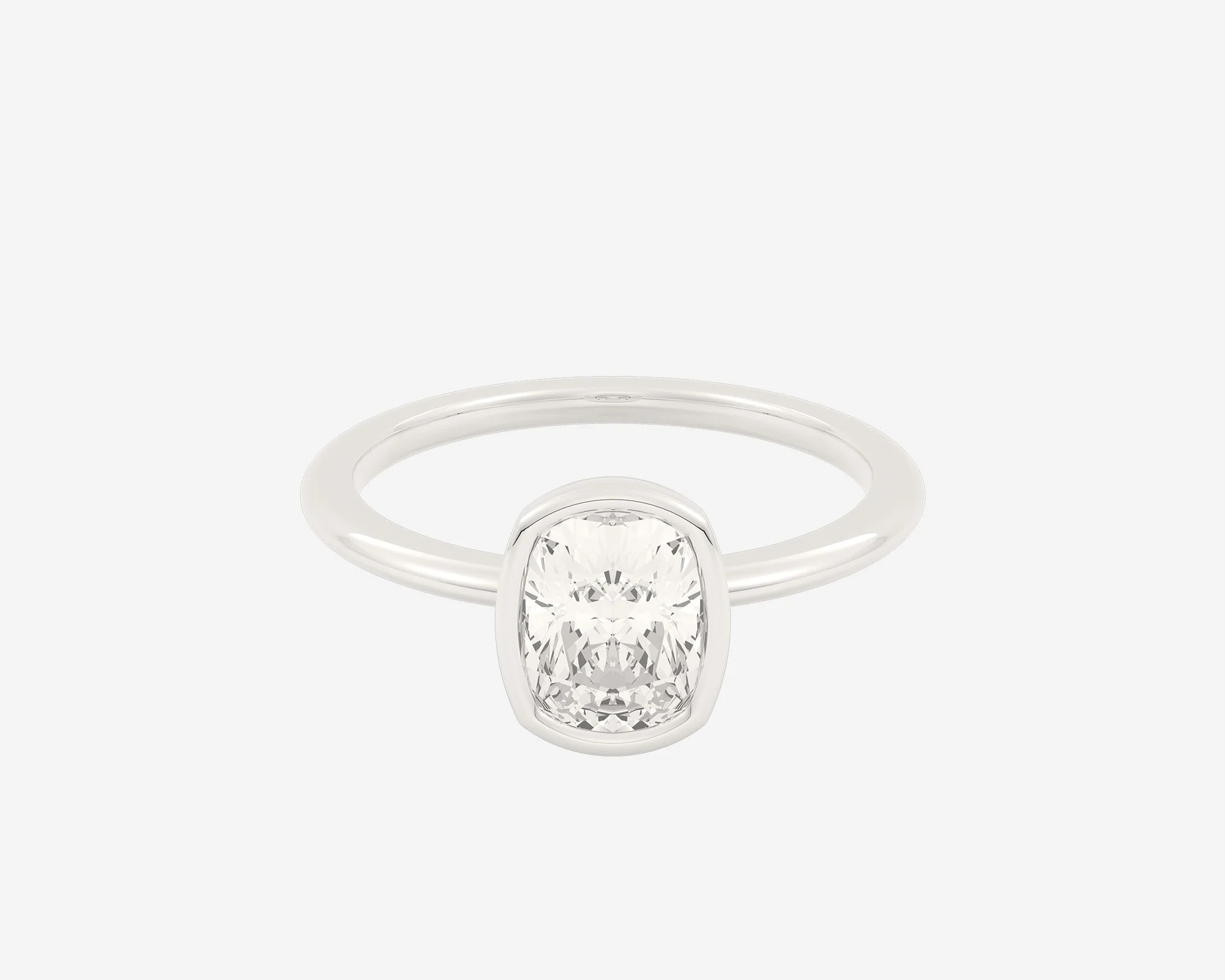 The Low Set Bezel Solitaire — Elongated Cushion - Image 2