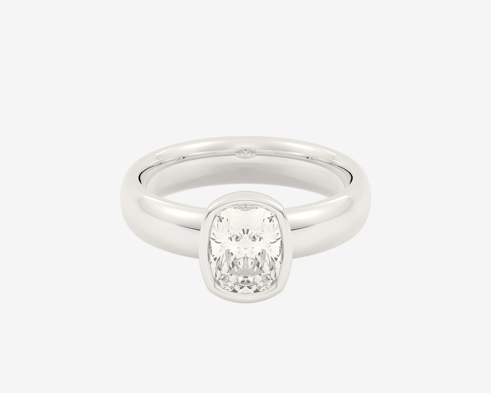The Low Set Bezel Solitaire — Elongated Cushion - Image 8