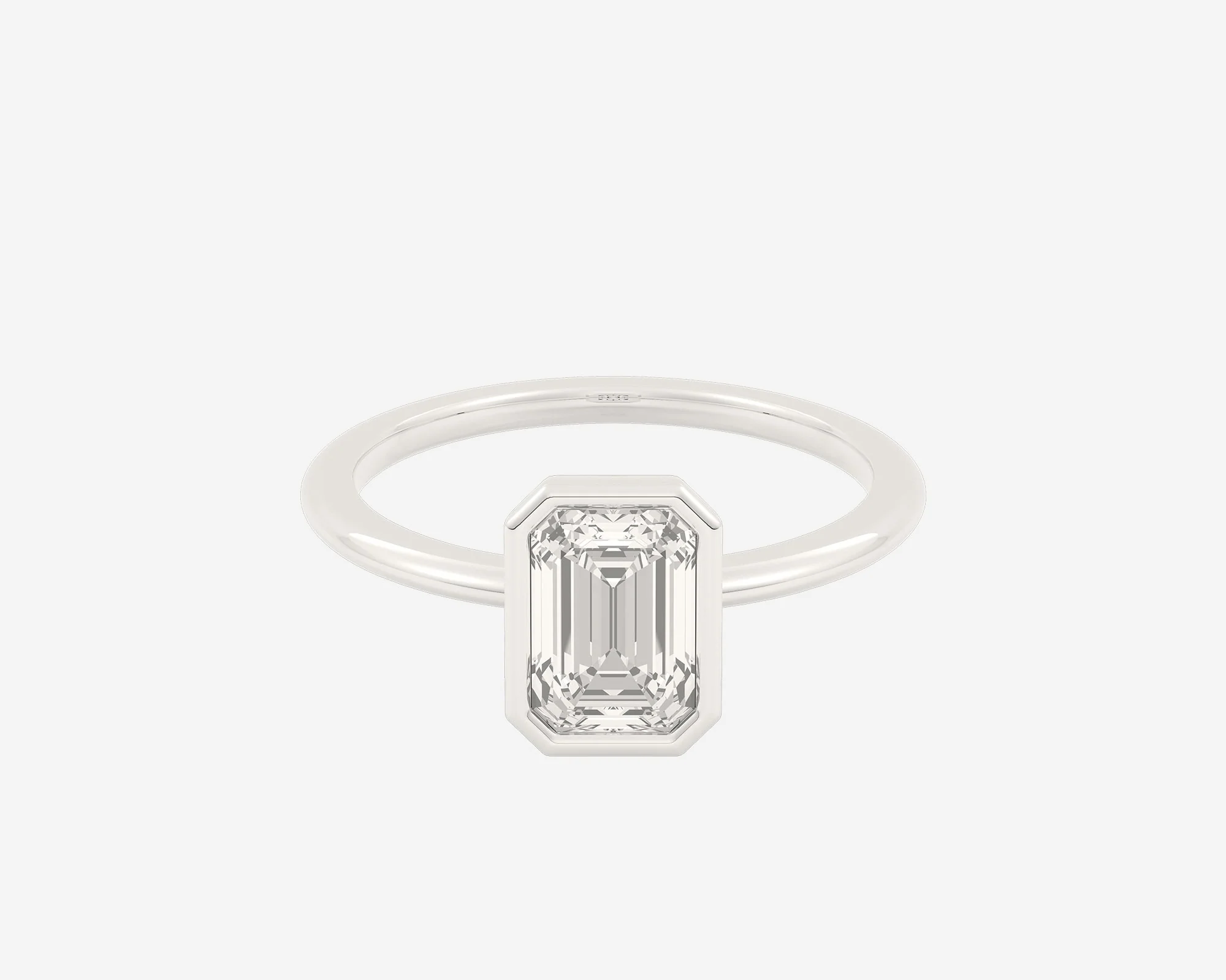 The Low Set Bezel Solitaire — Emerald - Image 2
