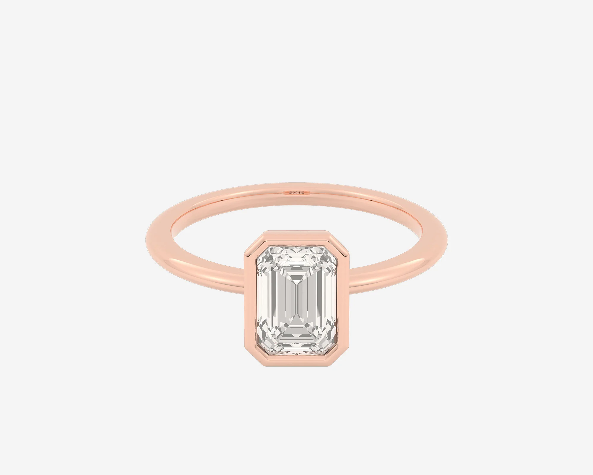 The Low Set Bezel Solitaire — Emerald - Image 3