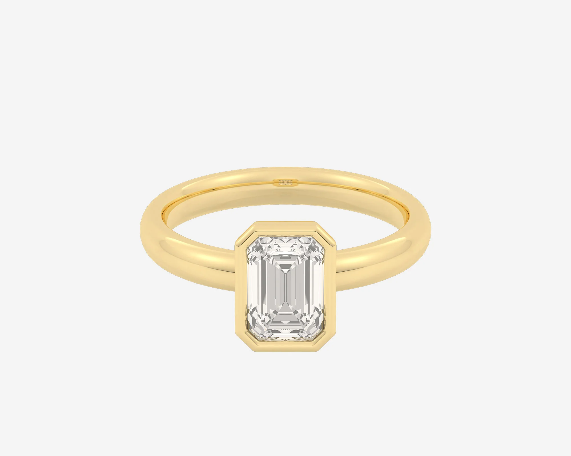 The Low Set Bezel Solitaire — Emerald - Image 4