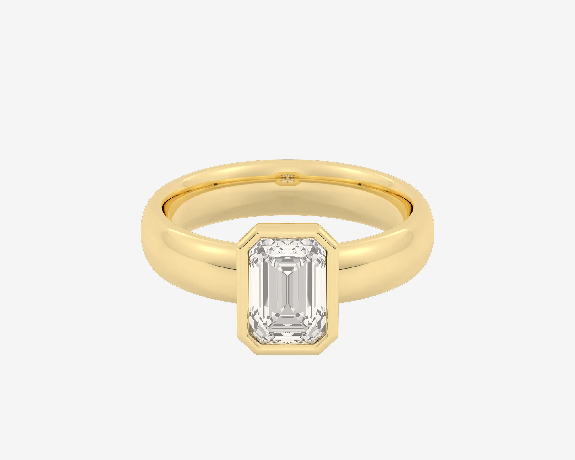 The Low Set Bezel Solitaire — Emerald - Image 7