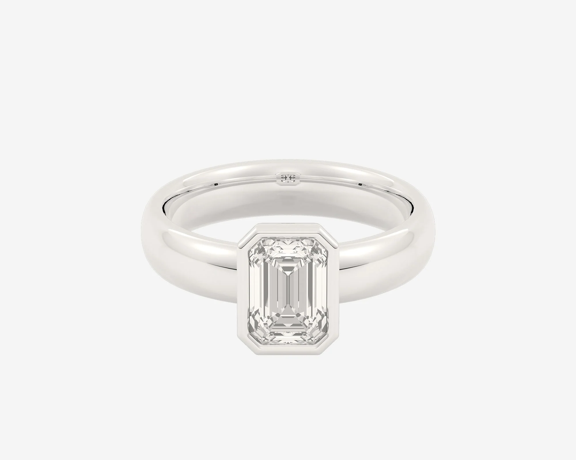 The Low Set Bezel Solitaire — Emerald - Image 8