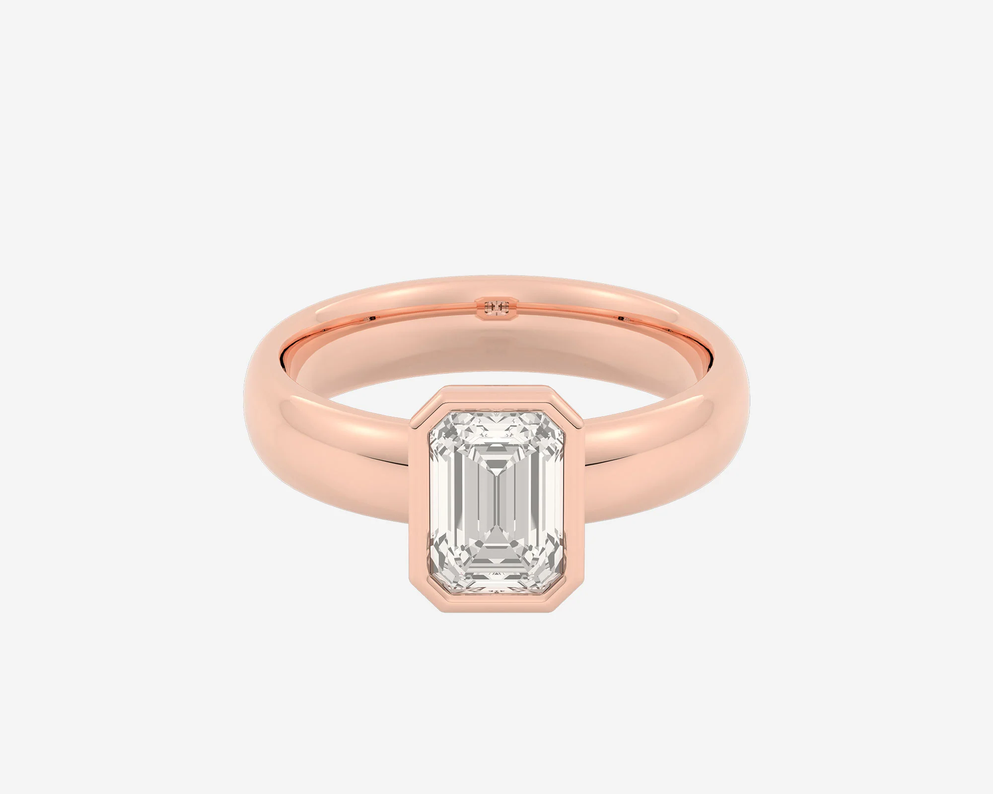 The Low Set Bezel Solitaire — Emerald - Image 9