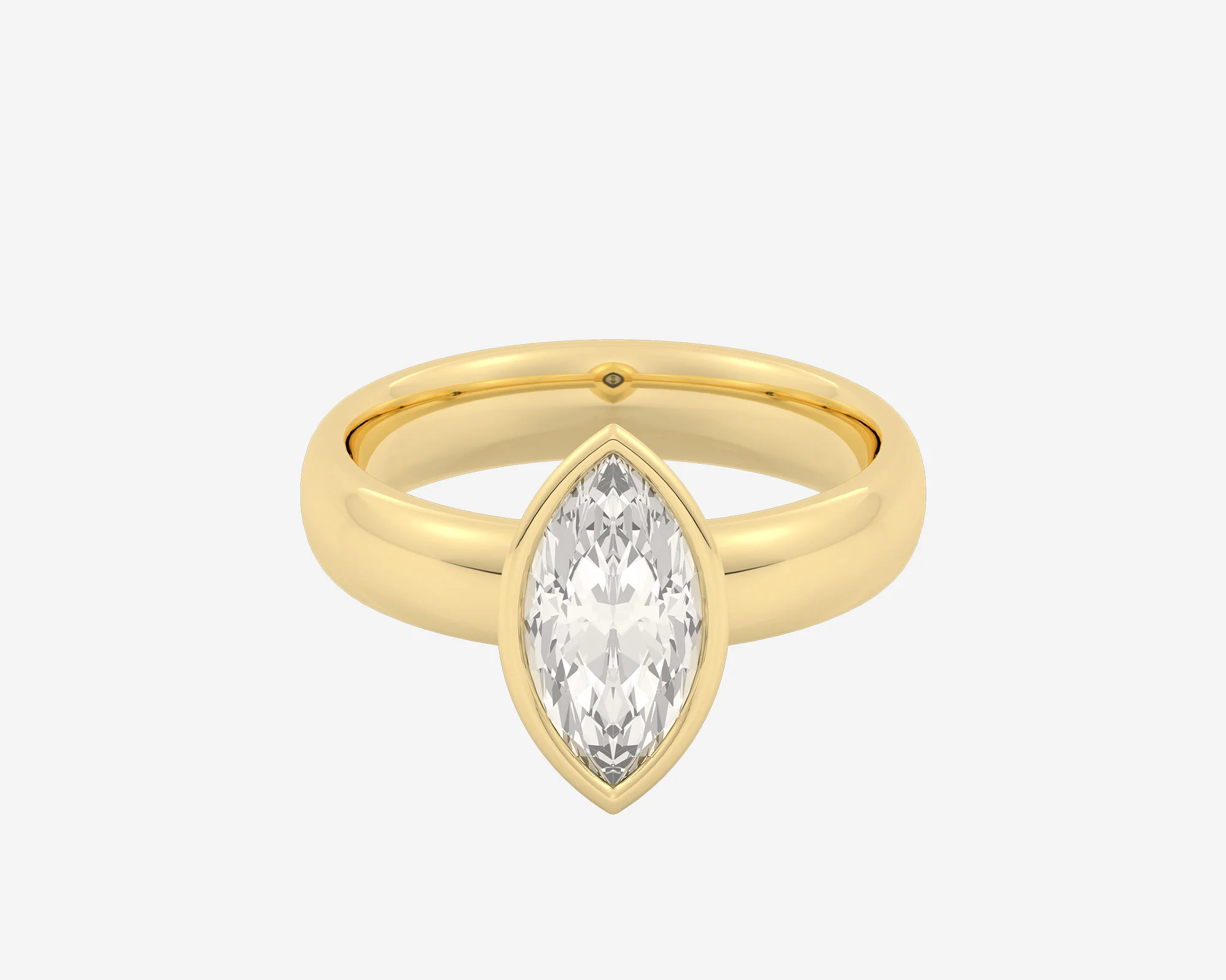 The Low Set Bezel Solitaire — Marquise - Image 8