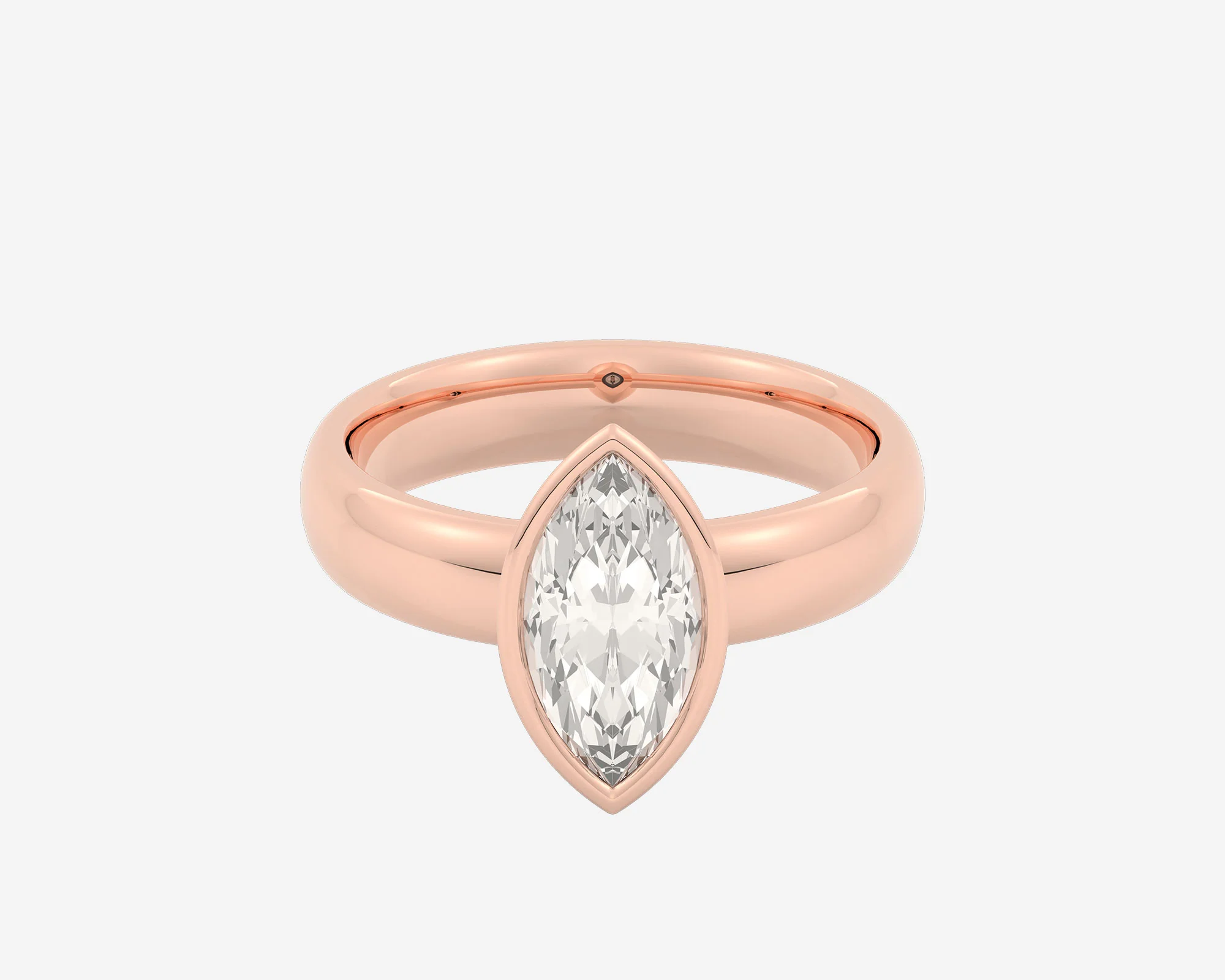 The Low Set Bezel Solitaire — Marquise - Image 9