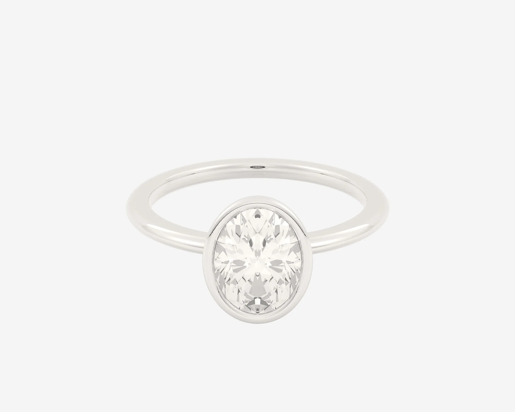 The Low Set Bezel Solitaire — Oval - Image 2