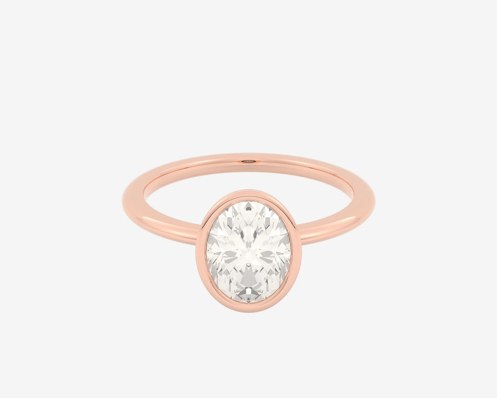 The Low Set Bezel Solitaire — Oval - Image 3