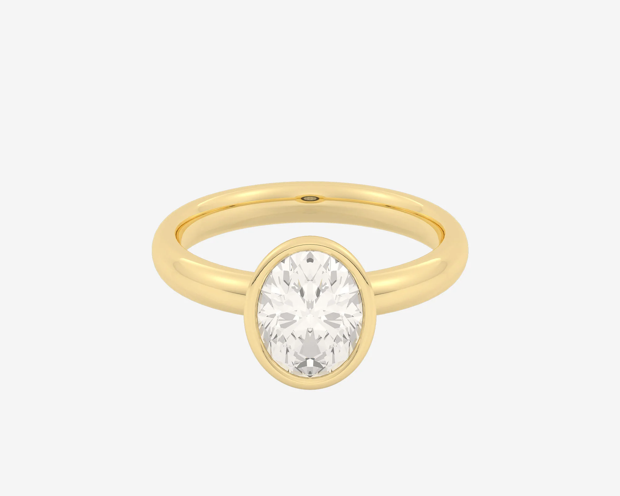 The Low Set Bezel Solitaire — Oval - Image 4