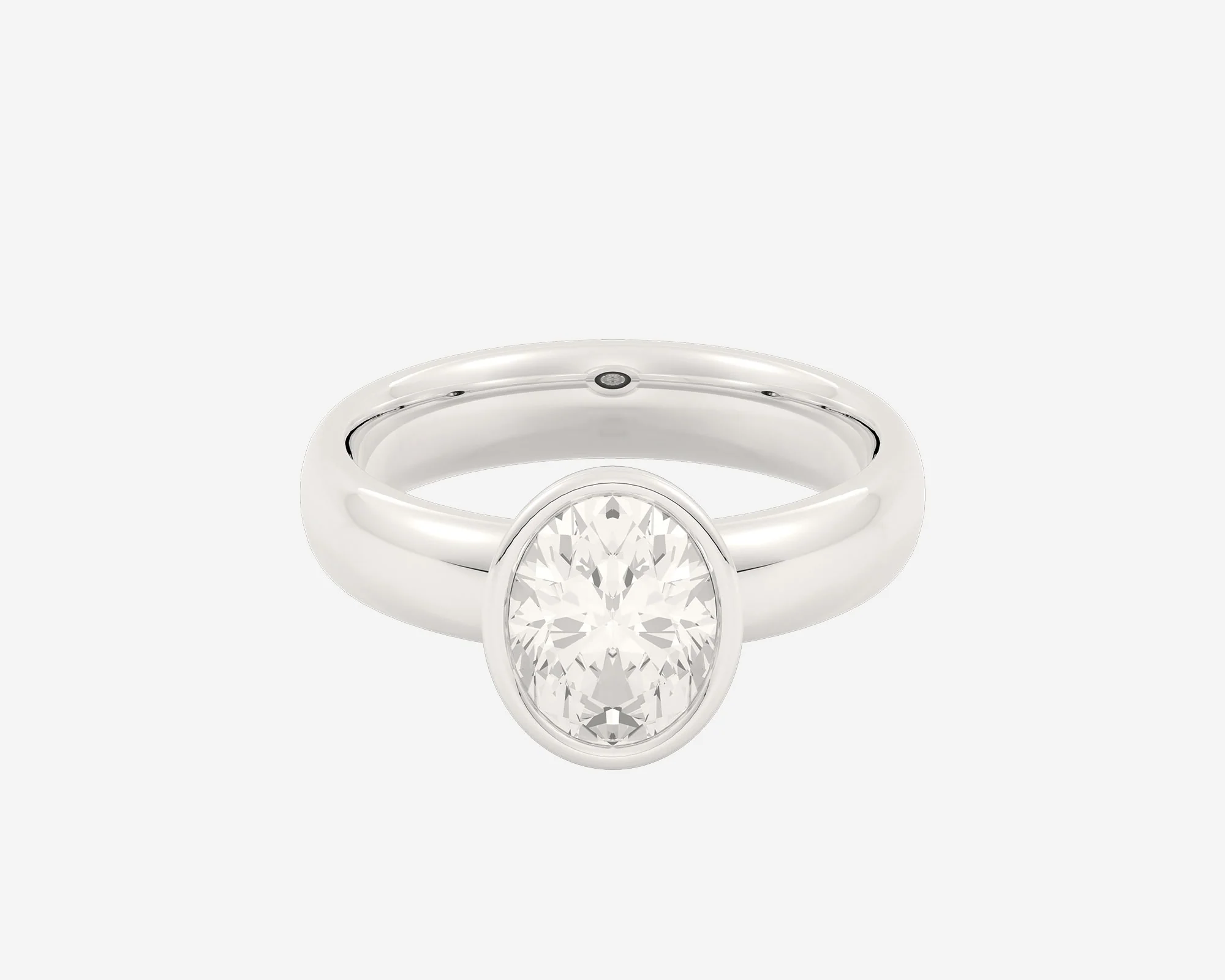 The Low Set Bezel Solitaire — Oval - Image 8