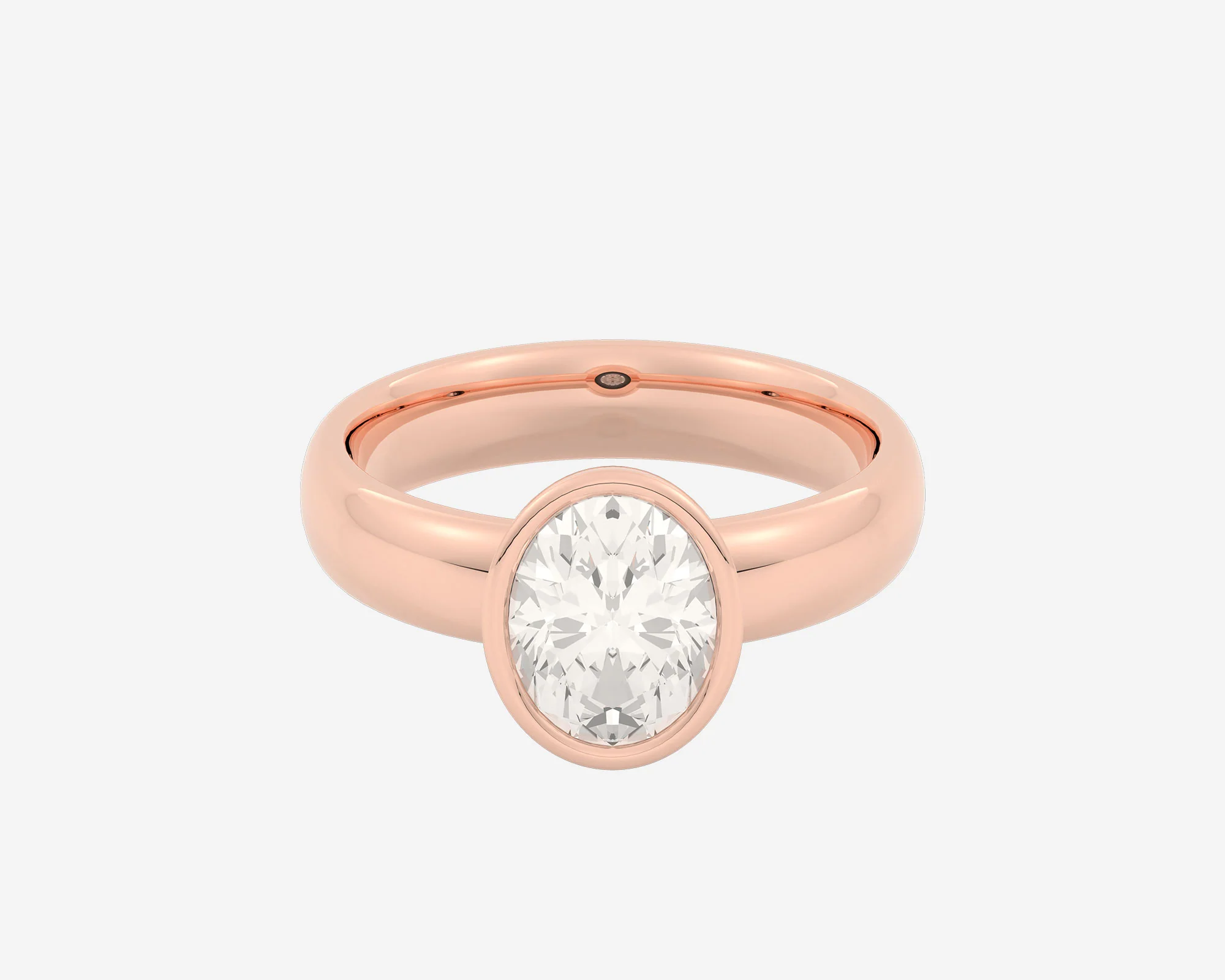 The Low Set Bezel Solitaire — Oval - Image 9