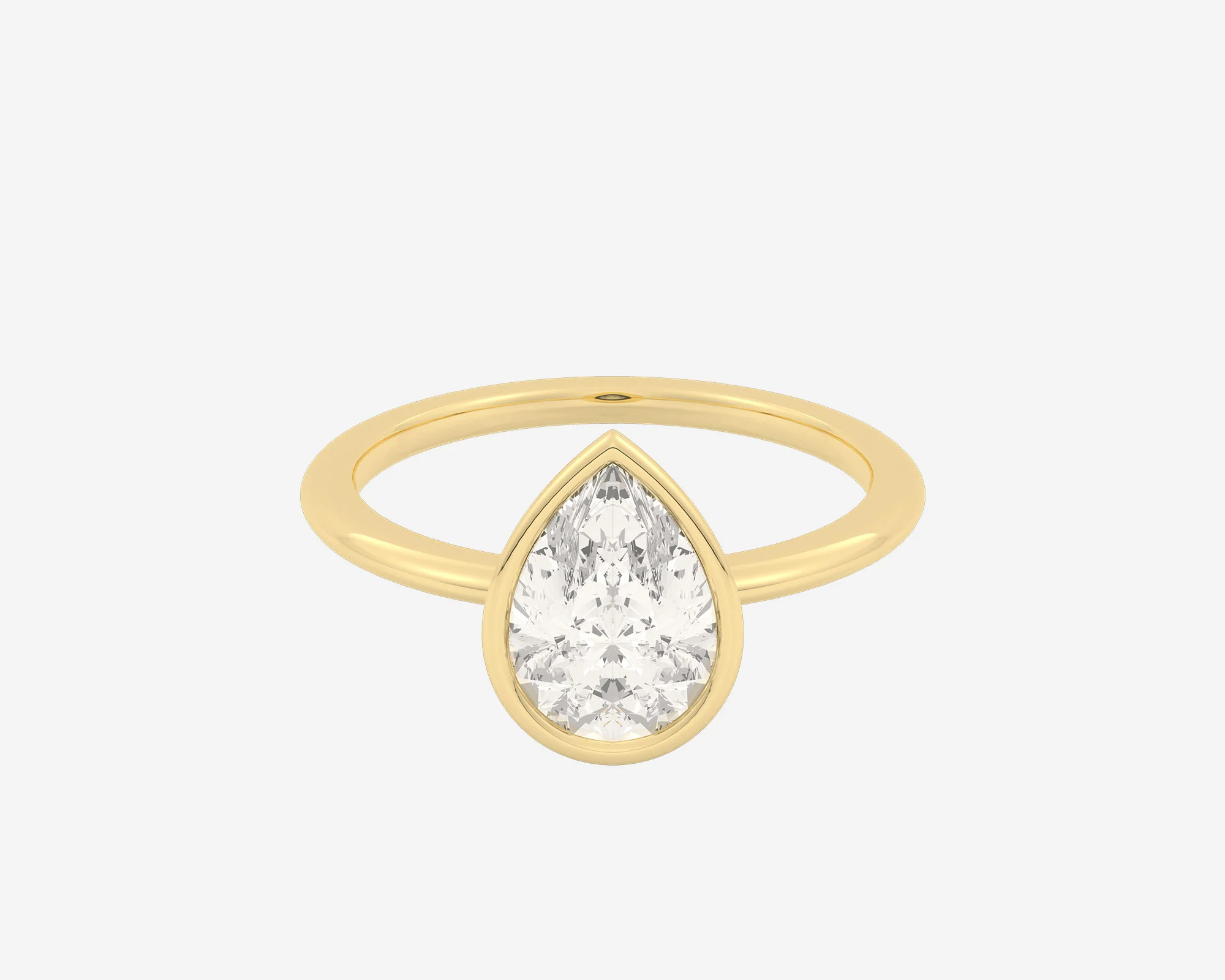 The Low Set Bezel Solitaire — Pear