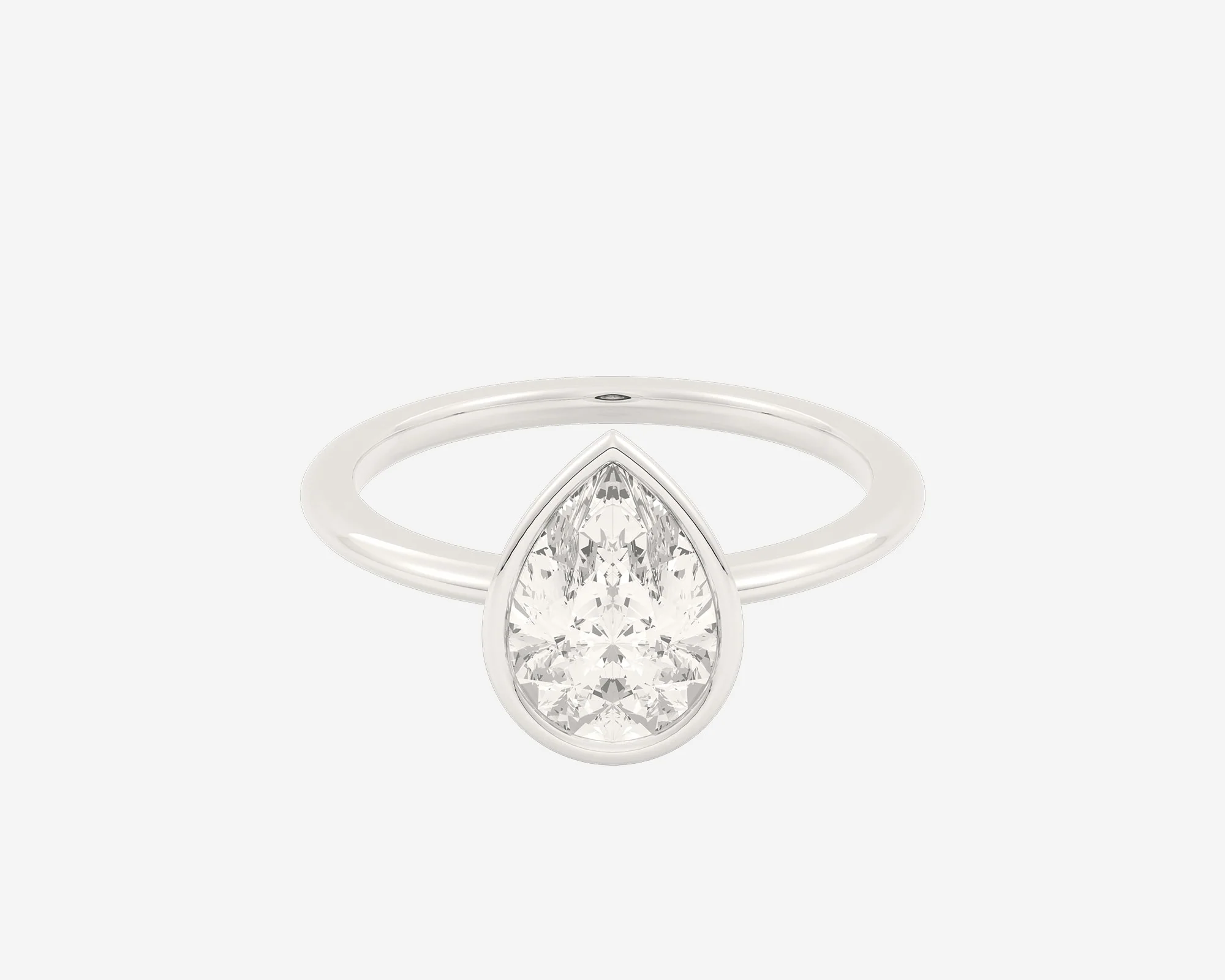 The Low Set Bezel Solitaire — Pear - Image 2
