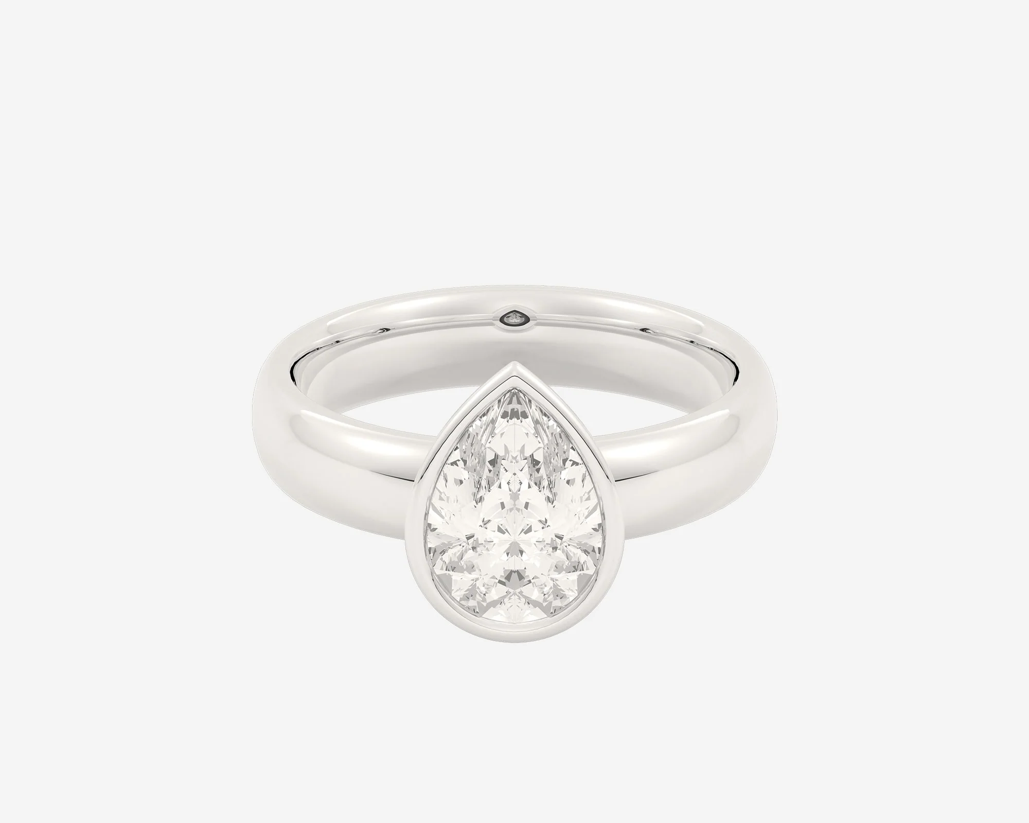 The Low Set Bezel Solitaire — Pear - Image 8