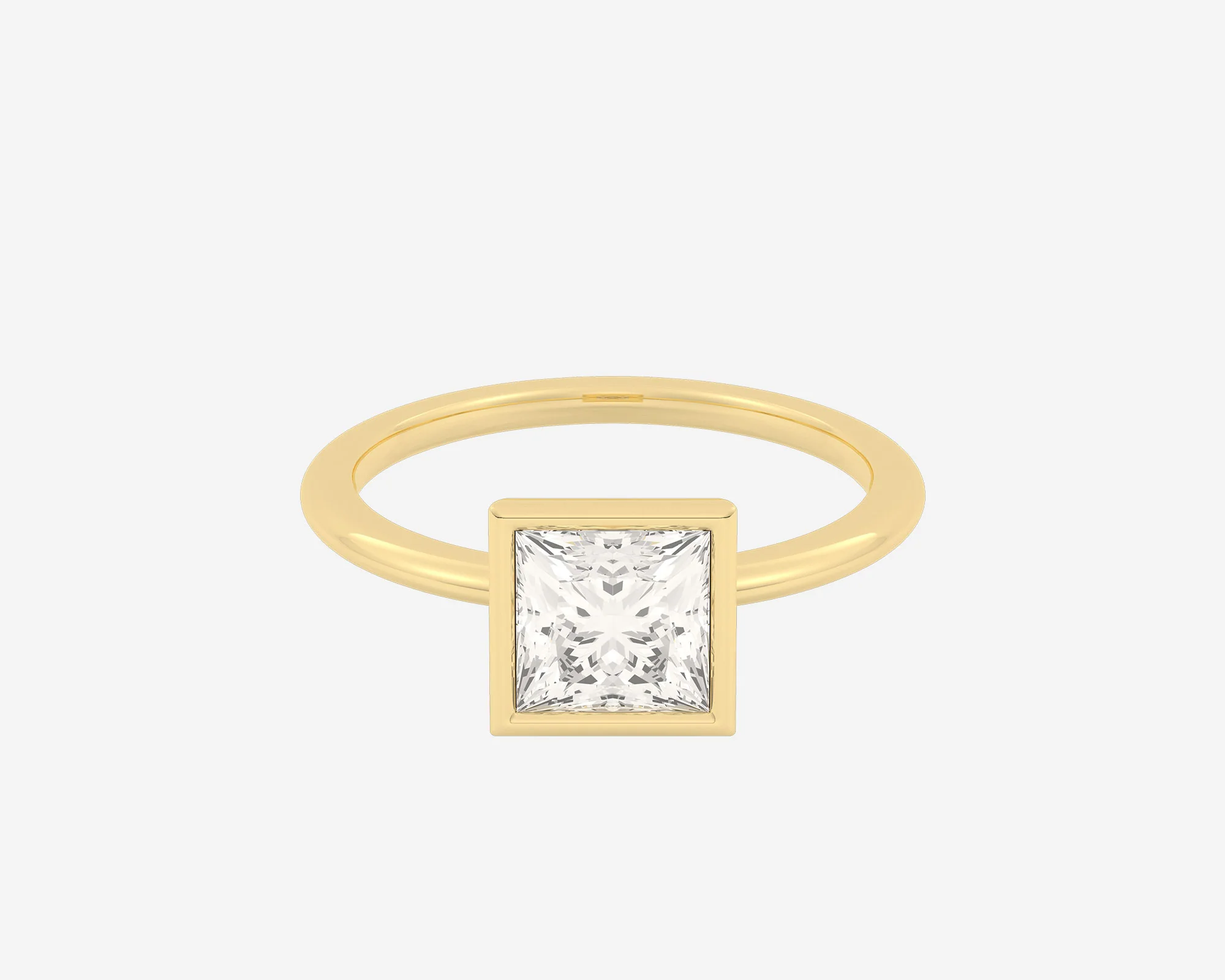 The Low Set Bezel Solitaire — Princess