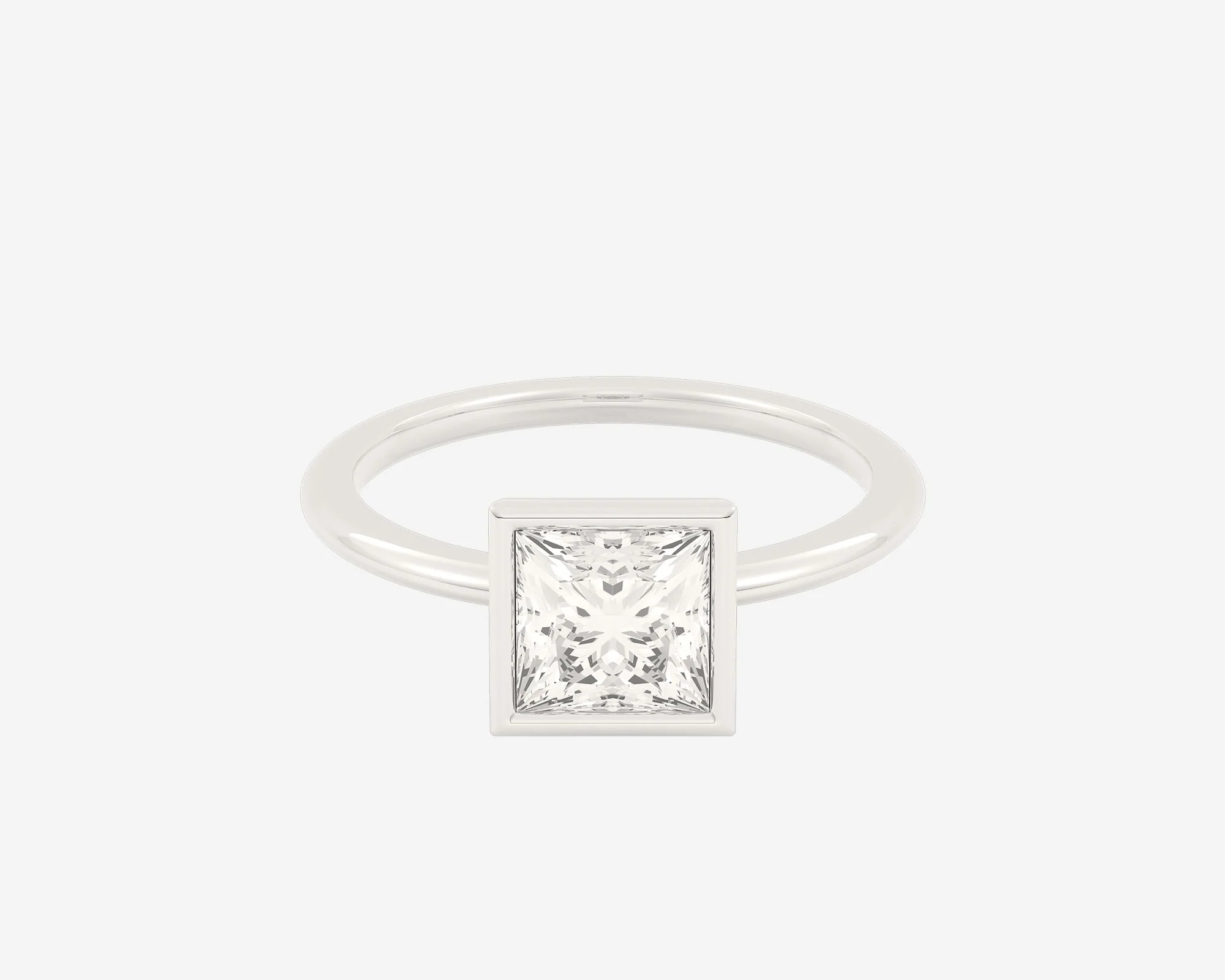 The Low Set Bezel Solitaire — Princess - Image 2