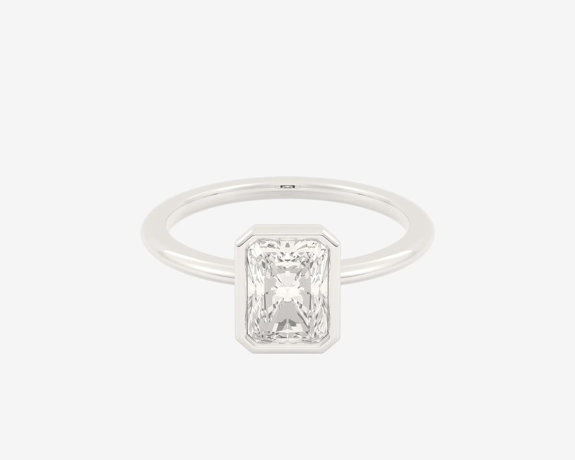 The Low Set Bezel Solitaire — Radiant - Image 2