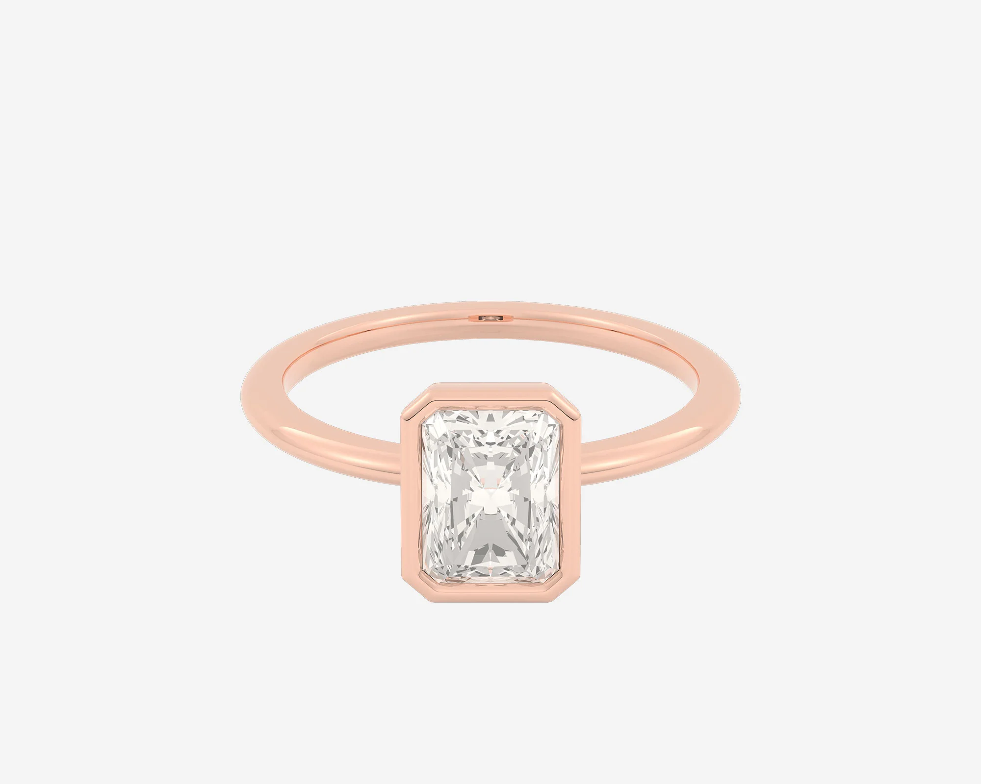 The Low Set Bezel Solitaire — Radiant - Image 3