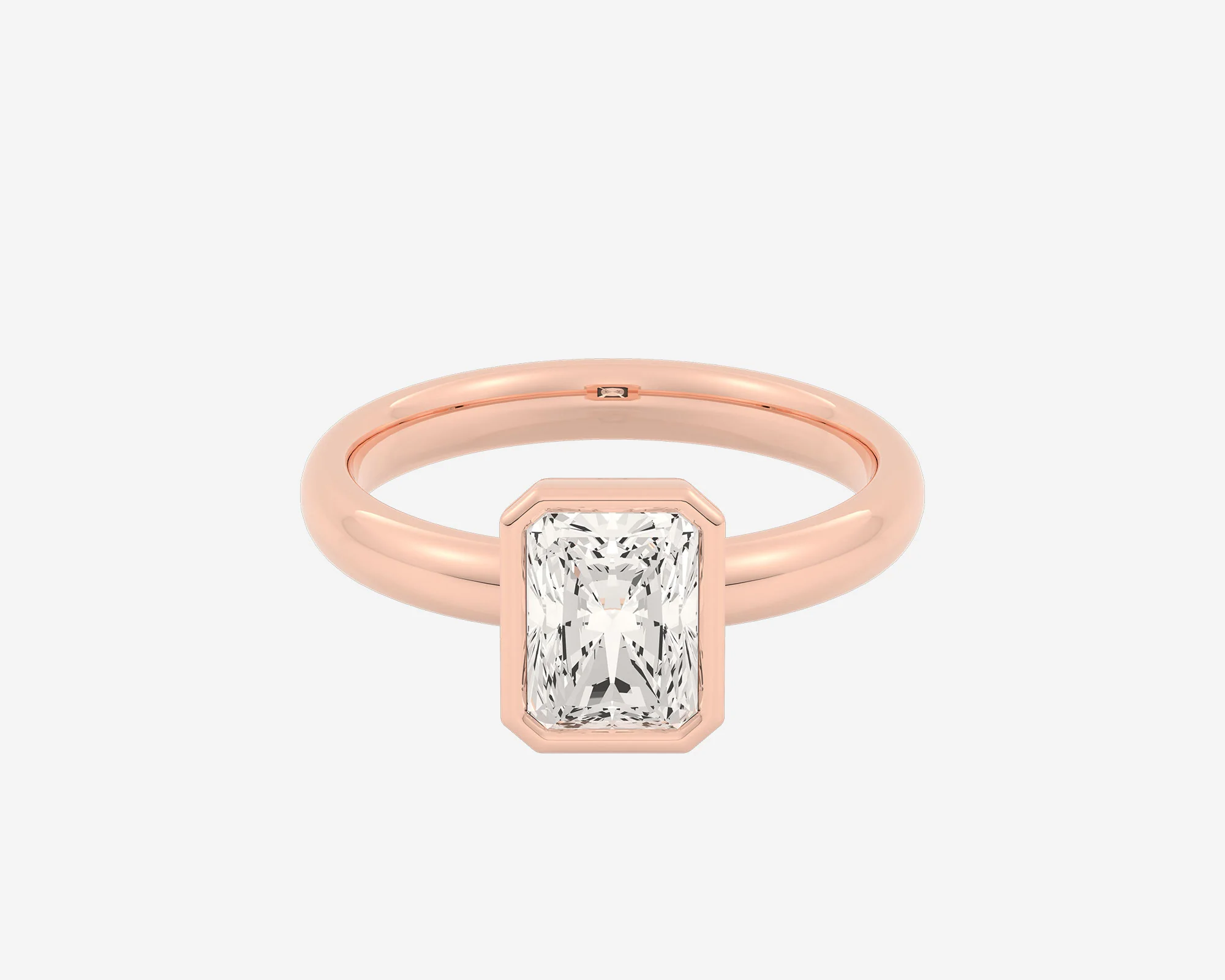 The Low Set Bezel Solitaire — Radiant - Image 5