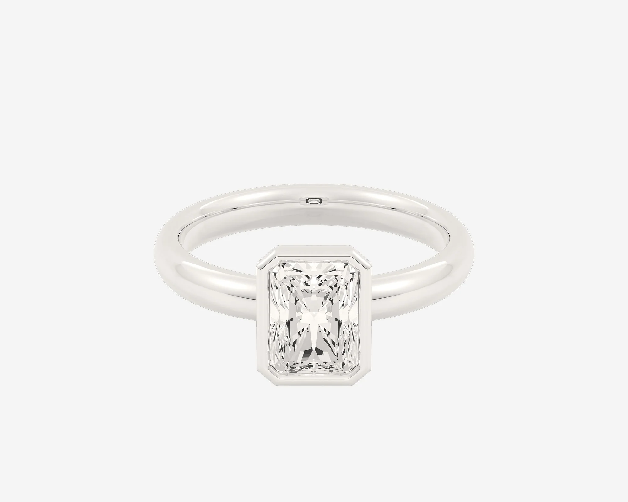 The Low Set Bezel Solitaire — Radiant - Image 6