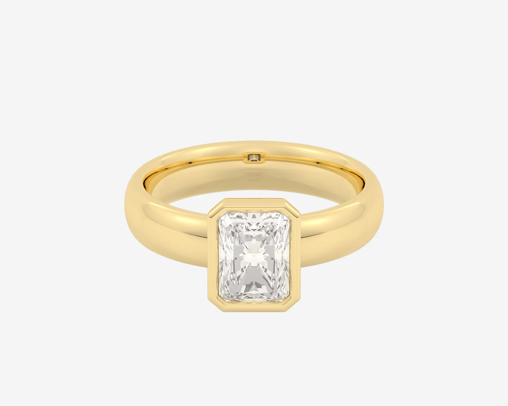 The Low Set Bezel Solitaire — Radiant - Image 7