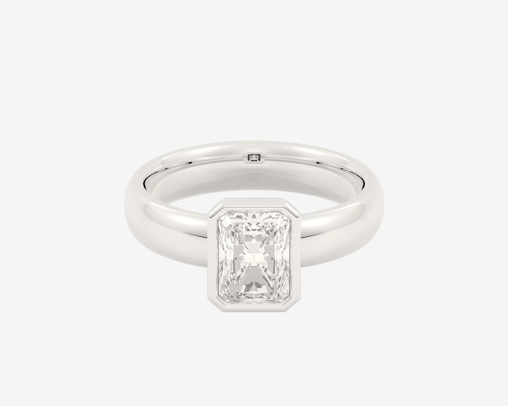 The Low Set Bezel Solitaire — Radiant - Image 8