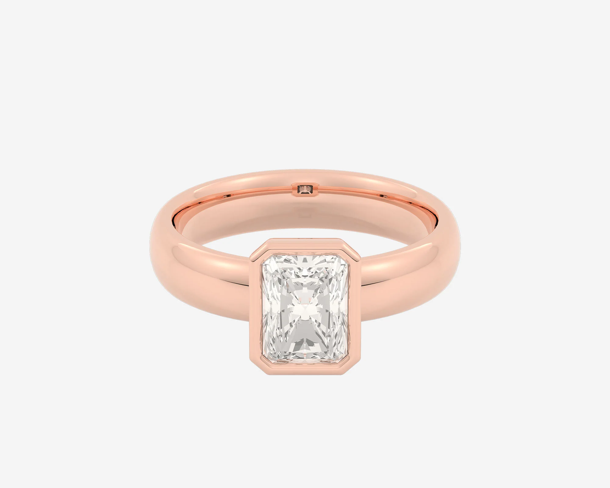 The Low Set Bezel Solitaire — Radiant - Image 9