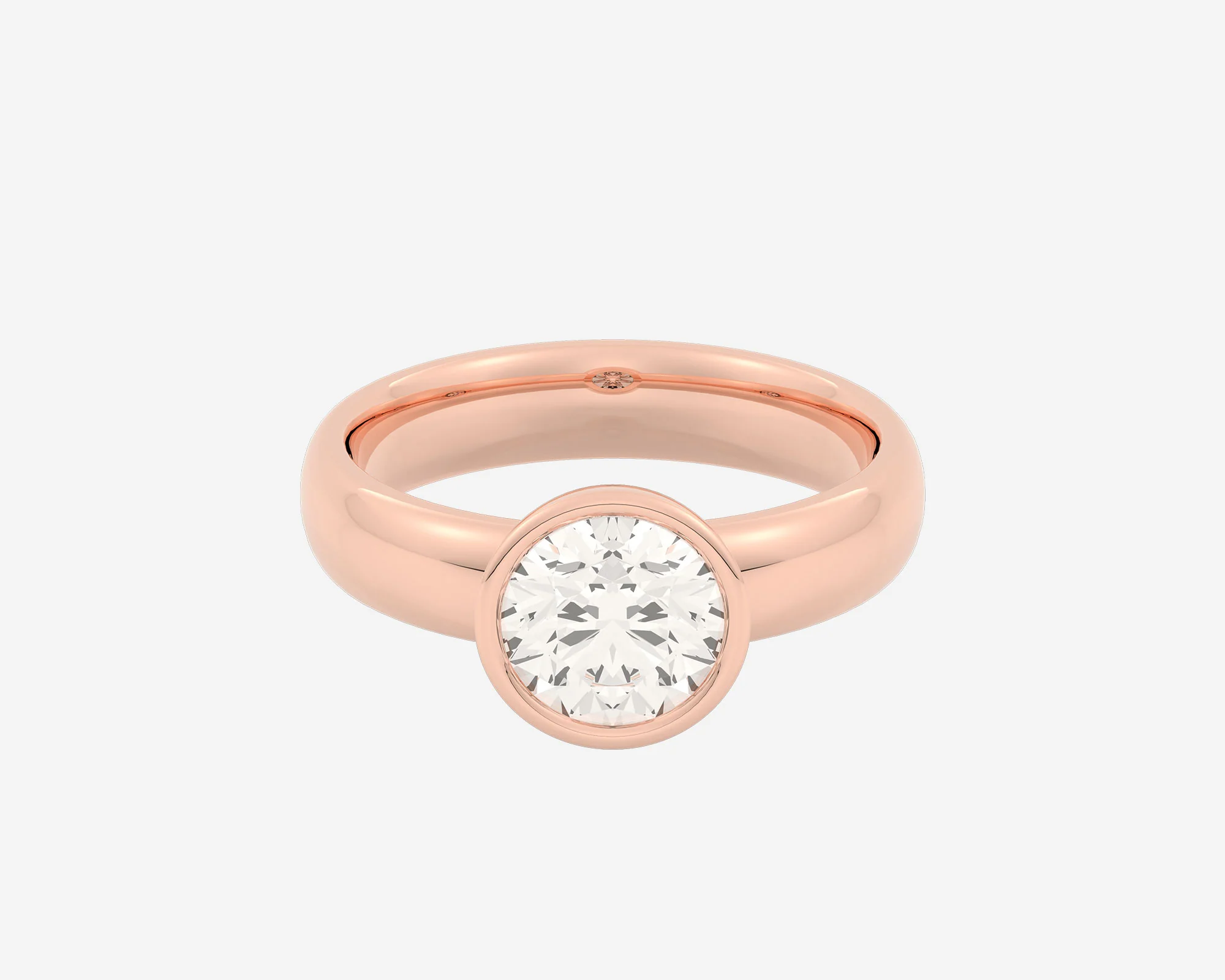 The Low Set Bezel Solitaire — Round - Image 9